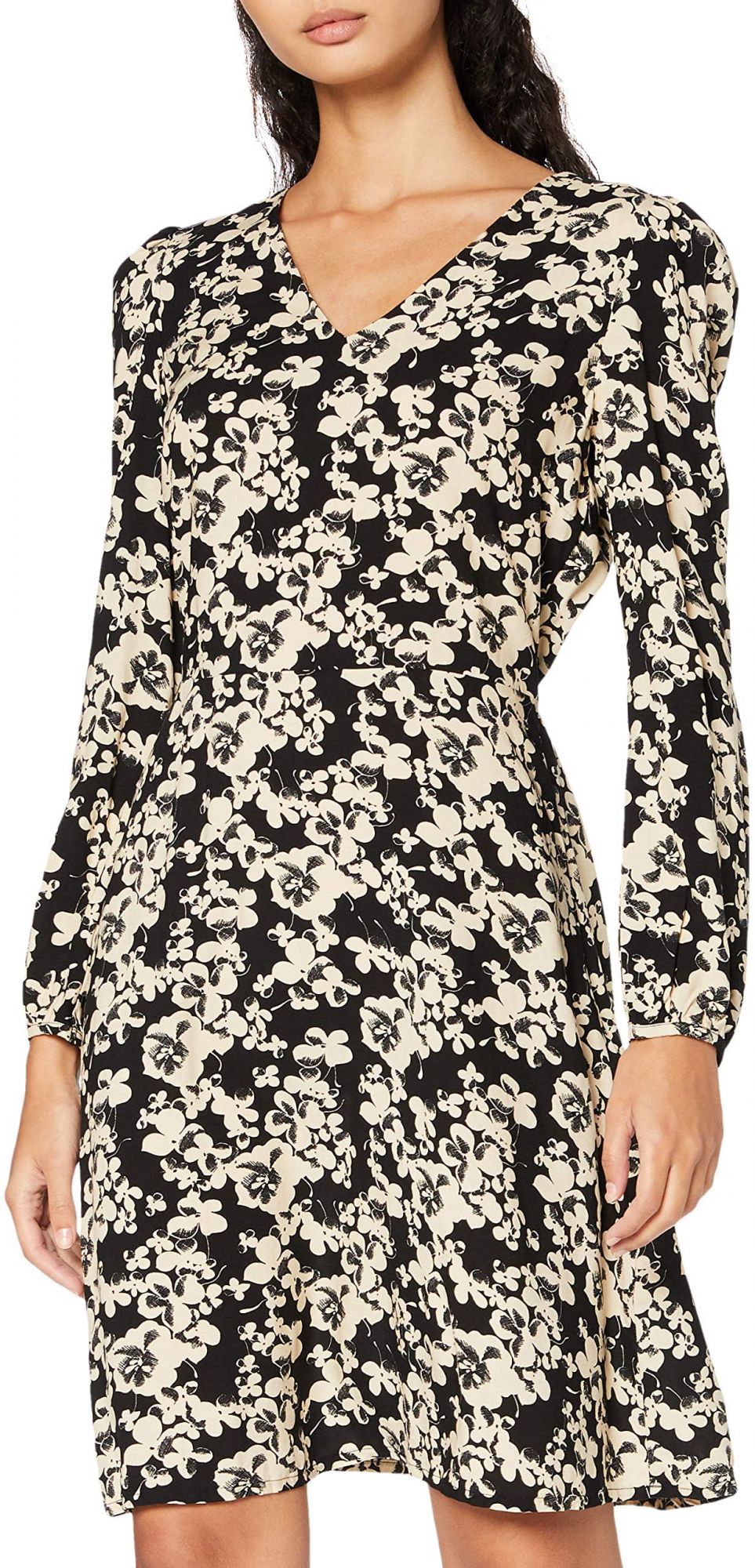 Ichi černé šaty Ihvera s květinovým vzorem