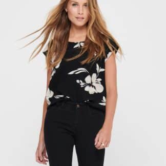 Černá květovaná halenka ONLY