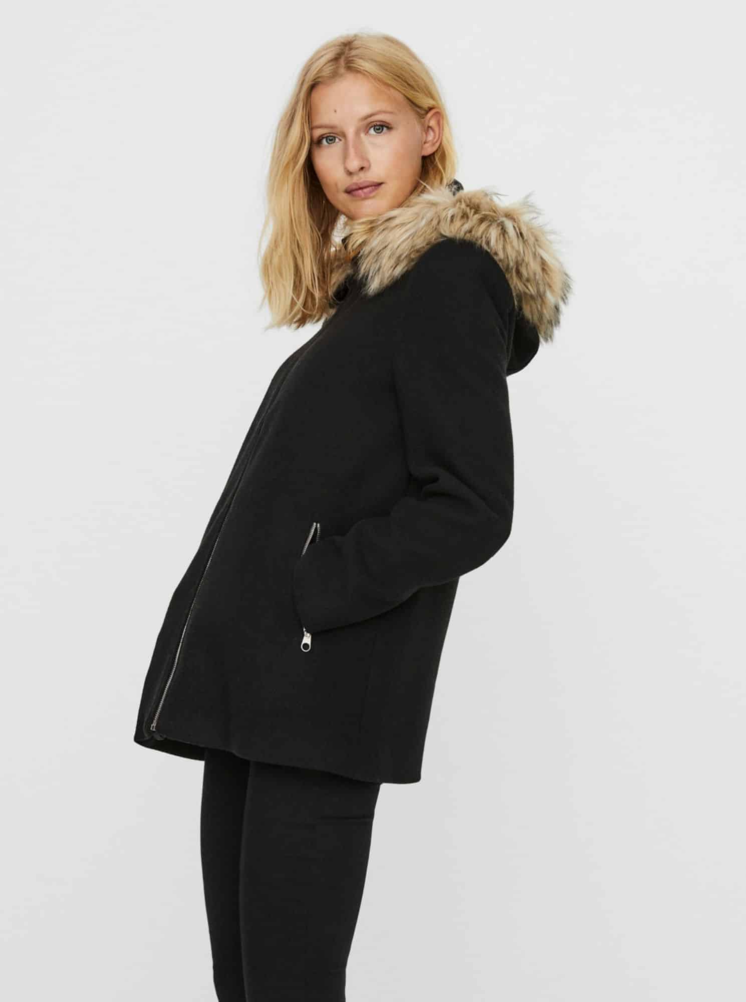 Černá vlněná bunda VERO MODA