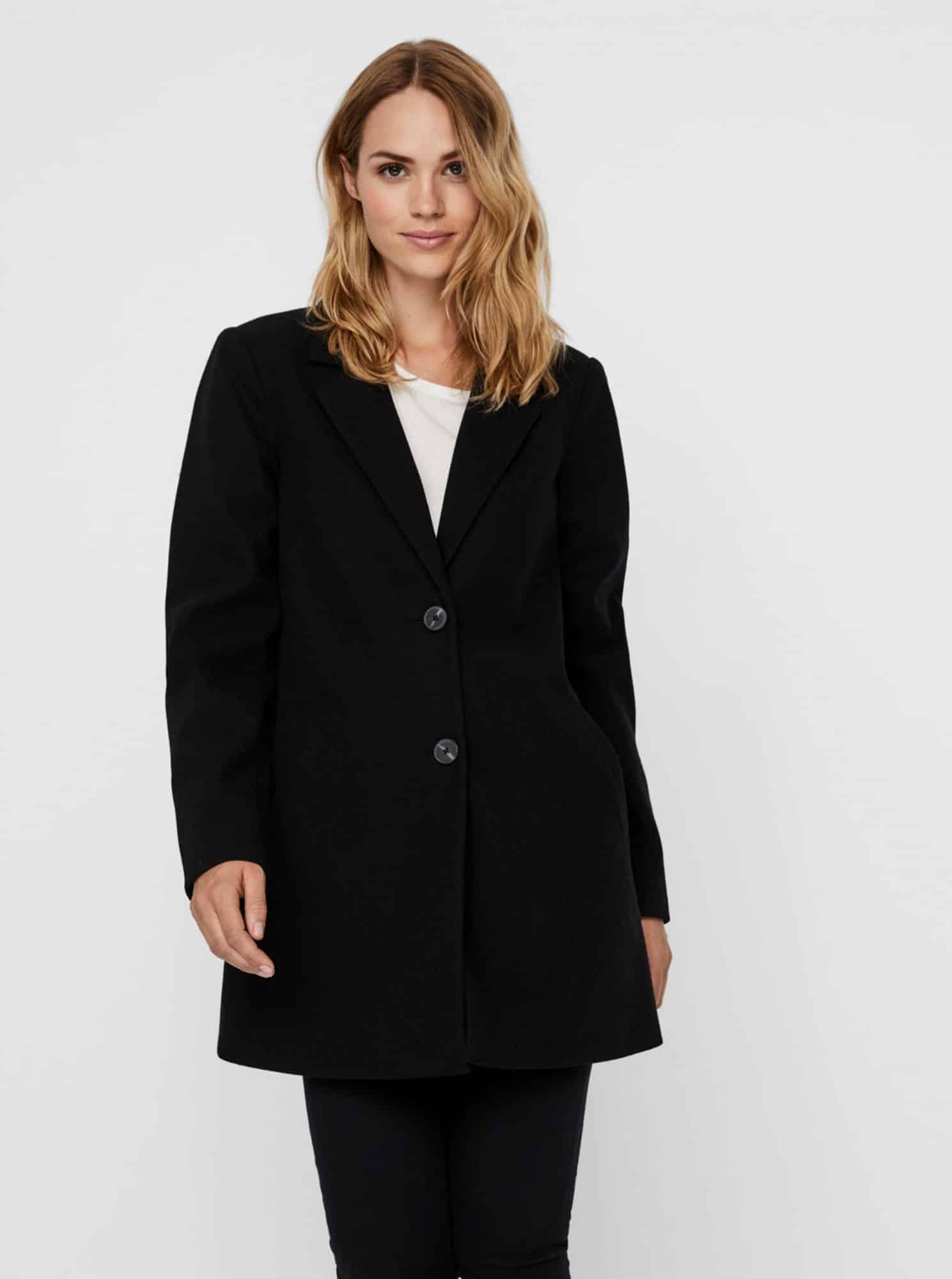 Černý kabát VERO MODA Dafne