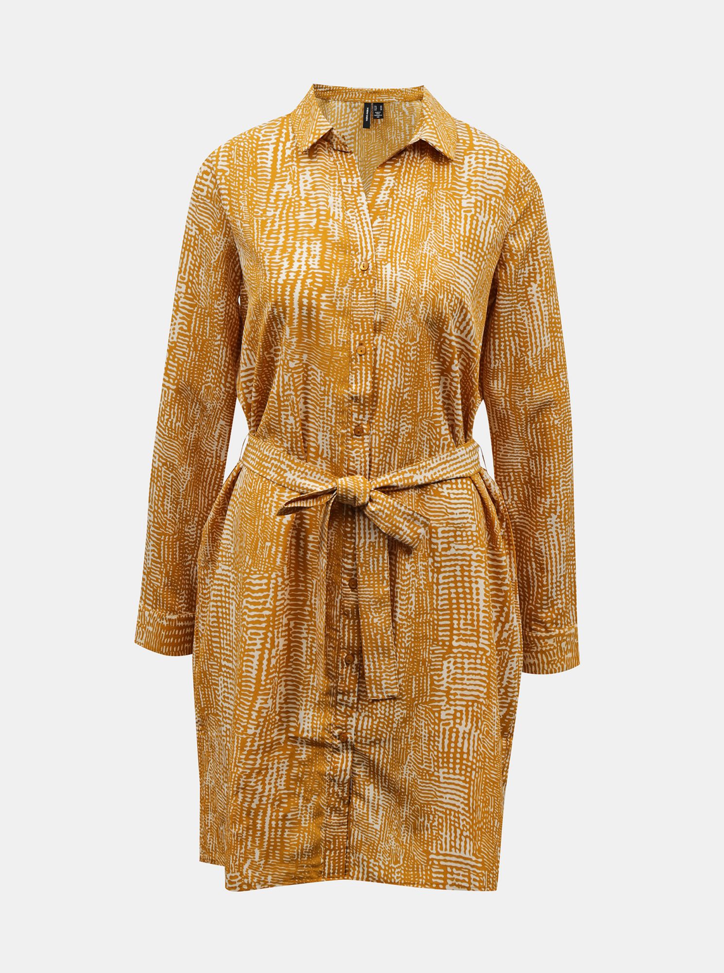 Žluté vzorované košilové šaty VERO MODA Vibe