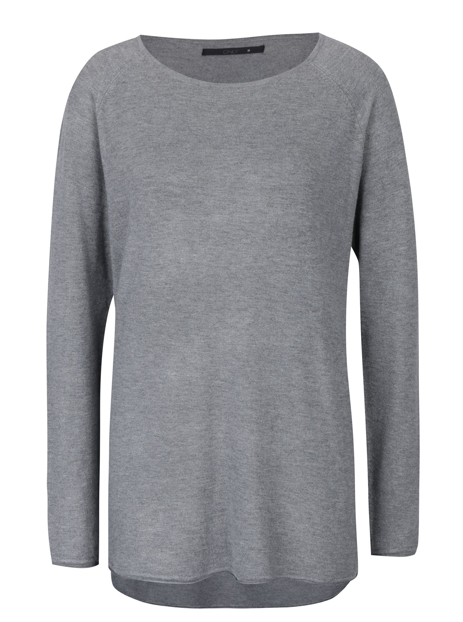 Šedý svetr s prodlouženým zadním dílem ONLY Mila
