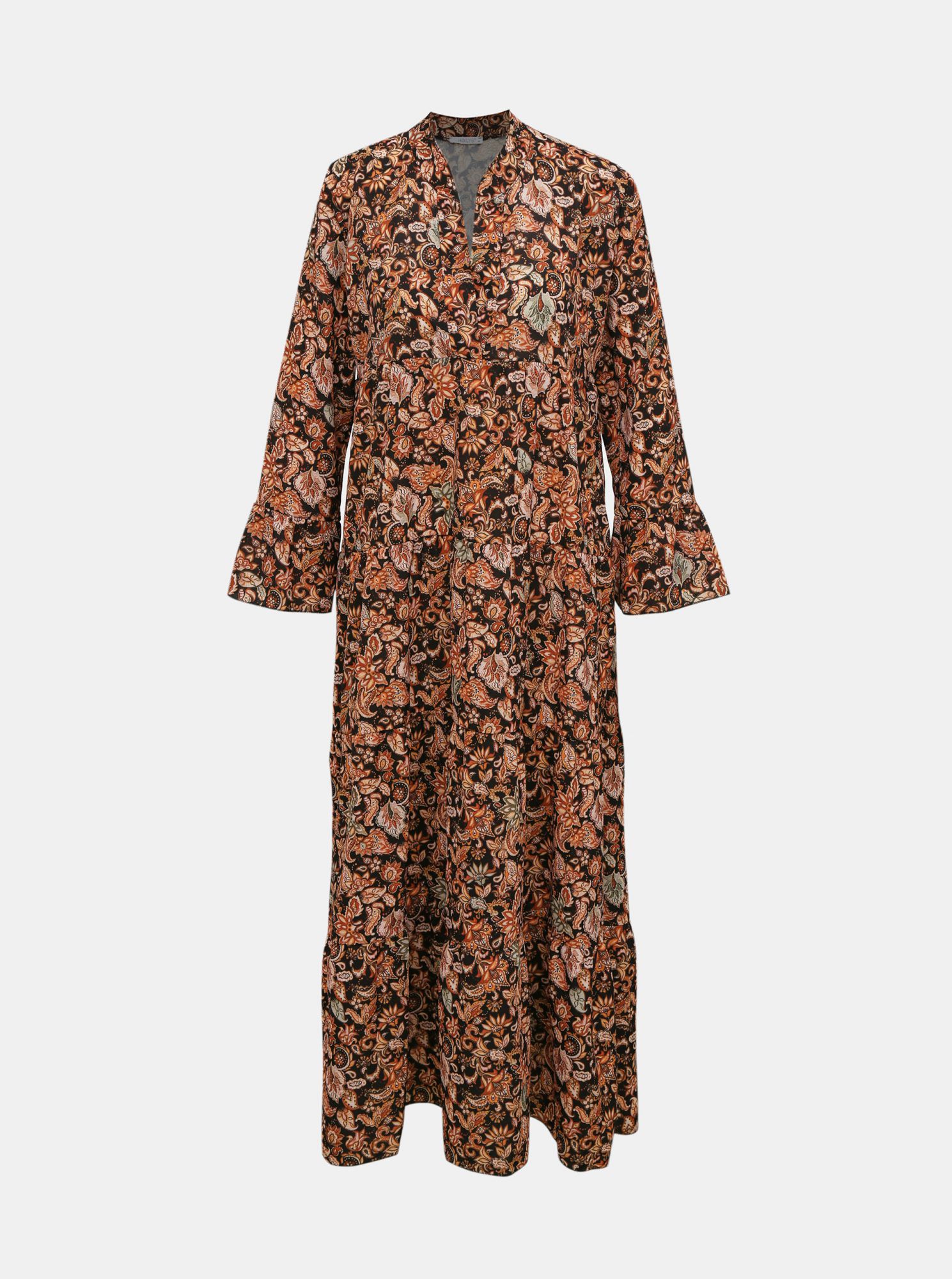 Černo-hnědé květované maxišaty Haily´s