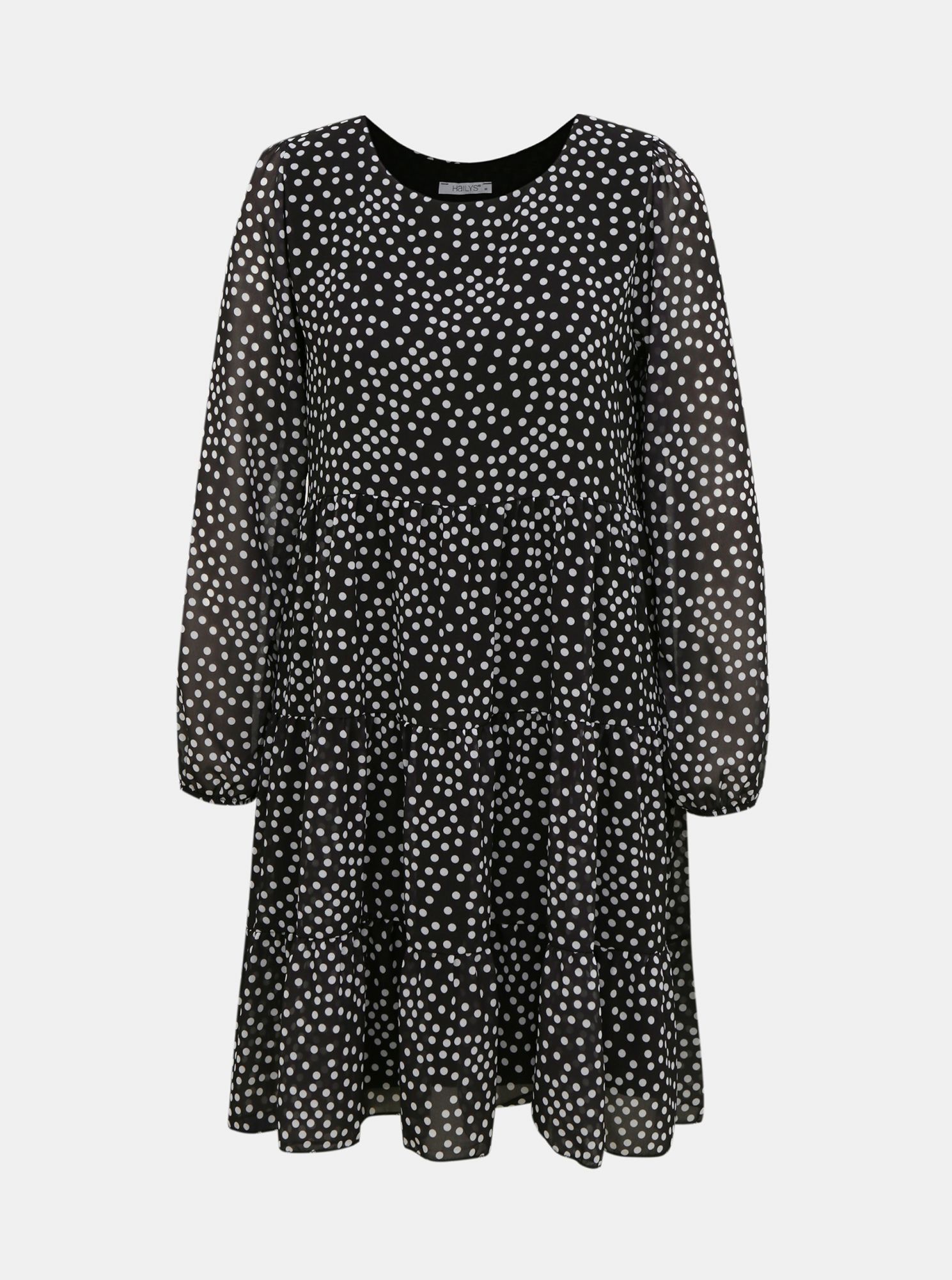 Černé volné puntíkované šaty Haily´s