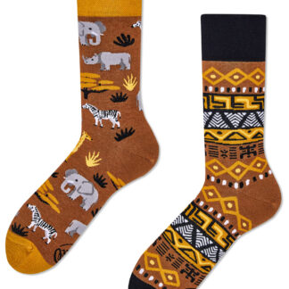 Many Mornings hnědé ponožky Safari Trip