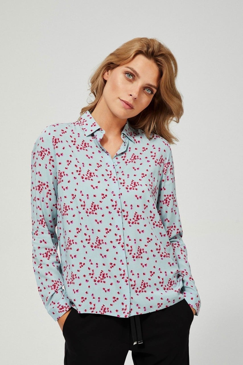 Moodo světle modrá košile se vzorem