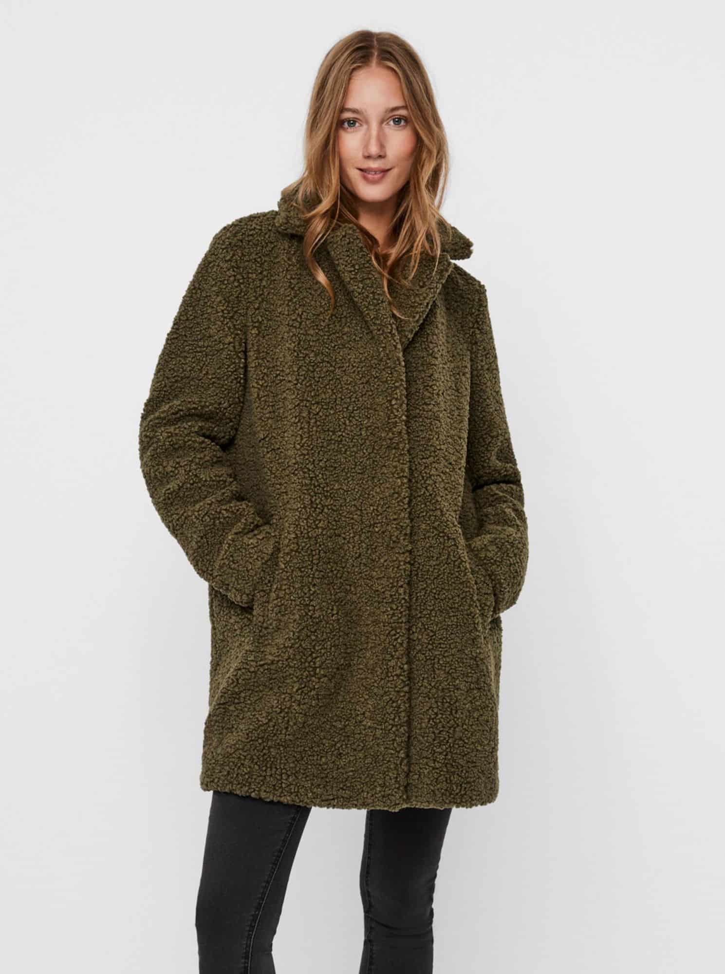 Khaki zimní kabát Noisy May Gabi