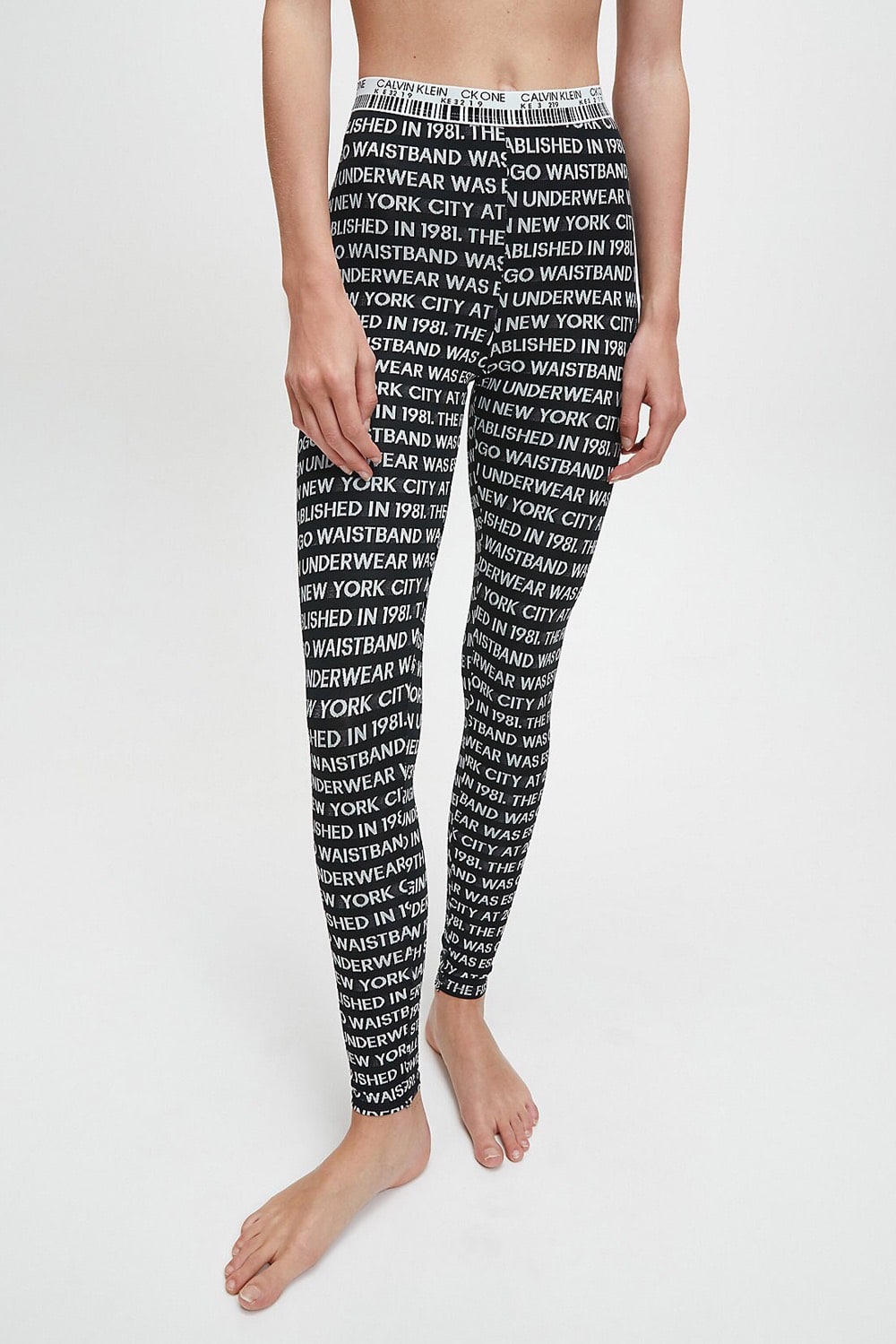 Calvin Klein černé legíny Legging Jacquard Logo