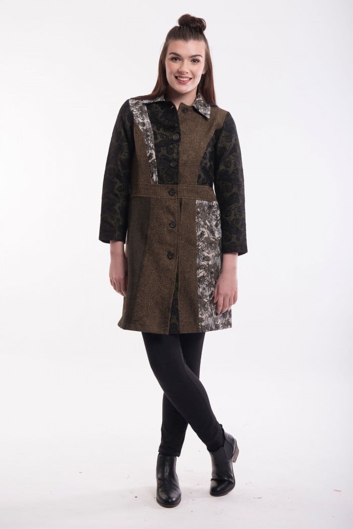 Orientique kabát Coat Collared Olive