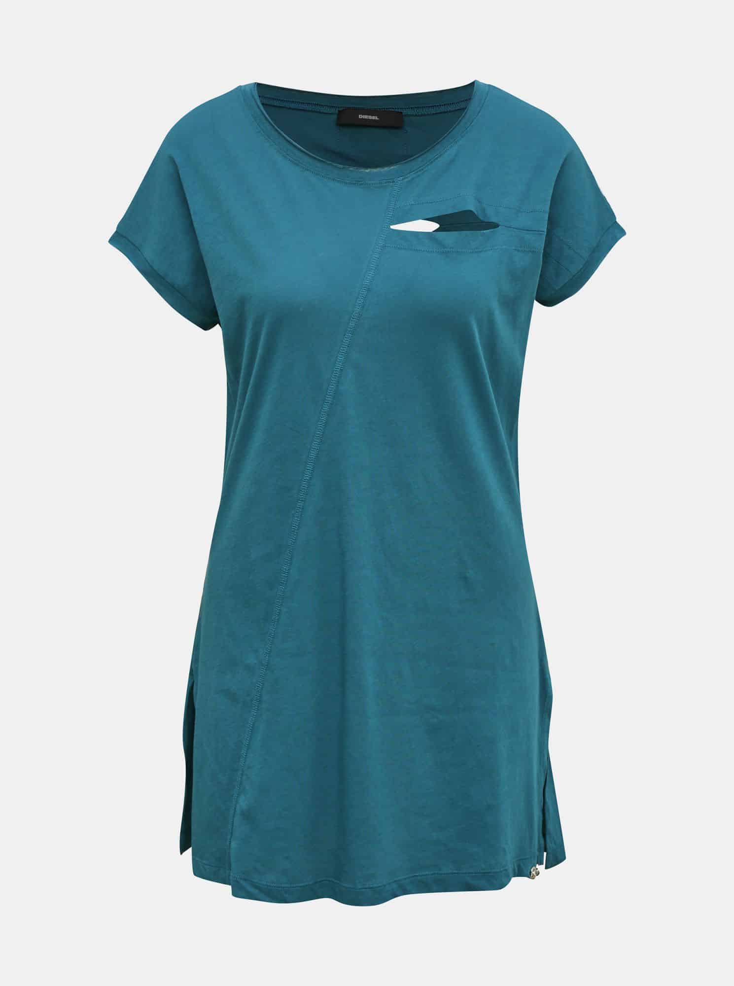 Modré dámské dlouhé tričko s průstřihy Diesel