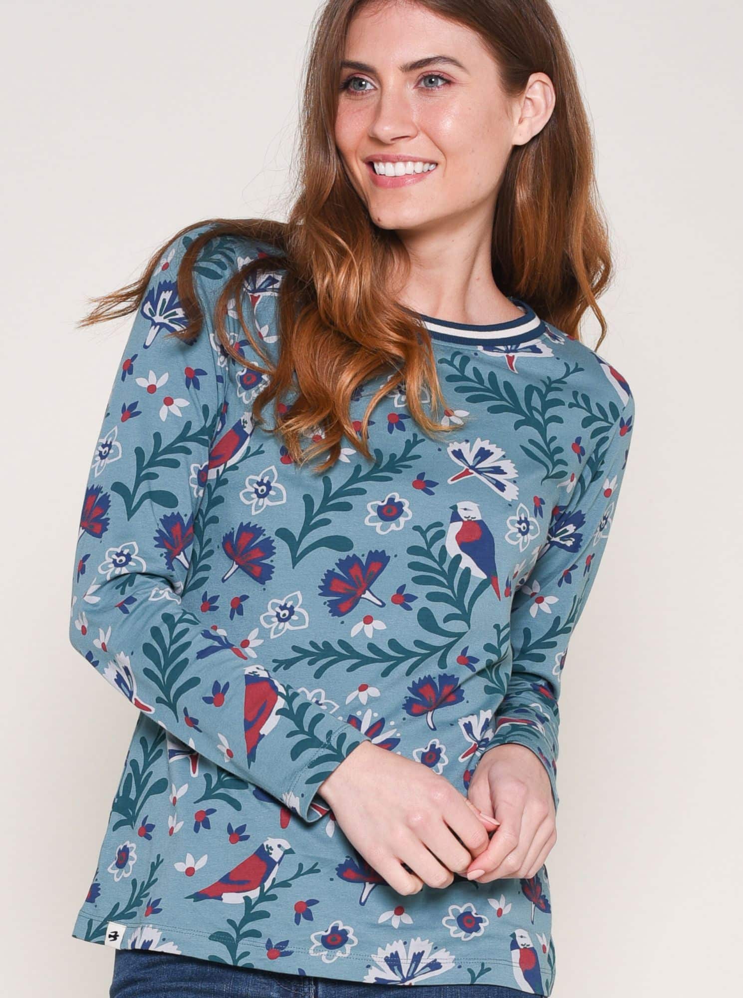 Modré vzorované tričko Brakeburn