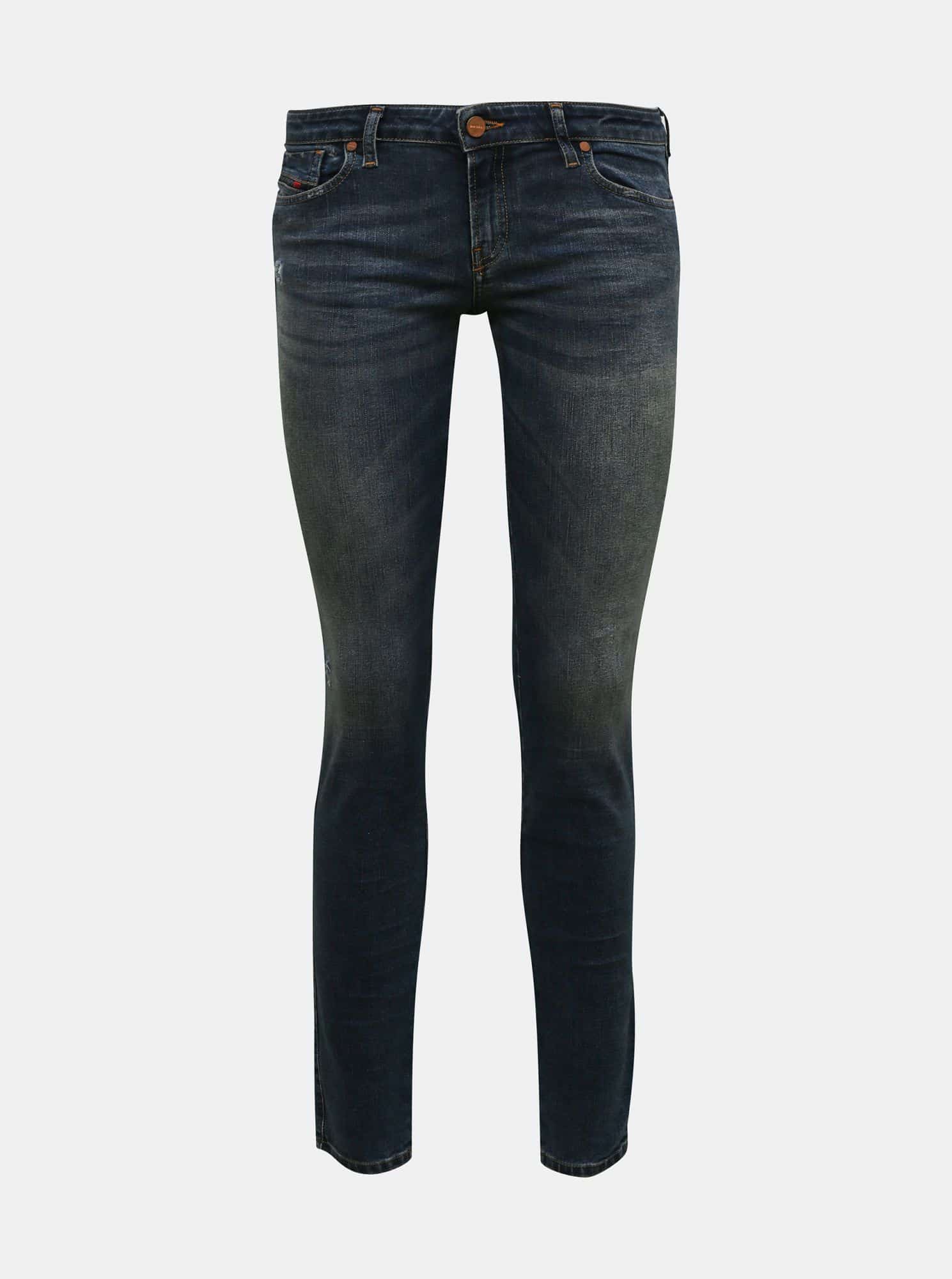 Tmavě modré dámské skinny fit džíny Diesel