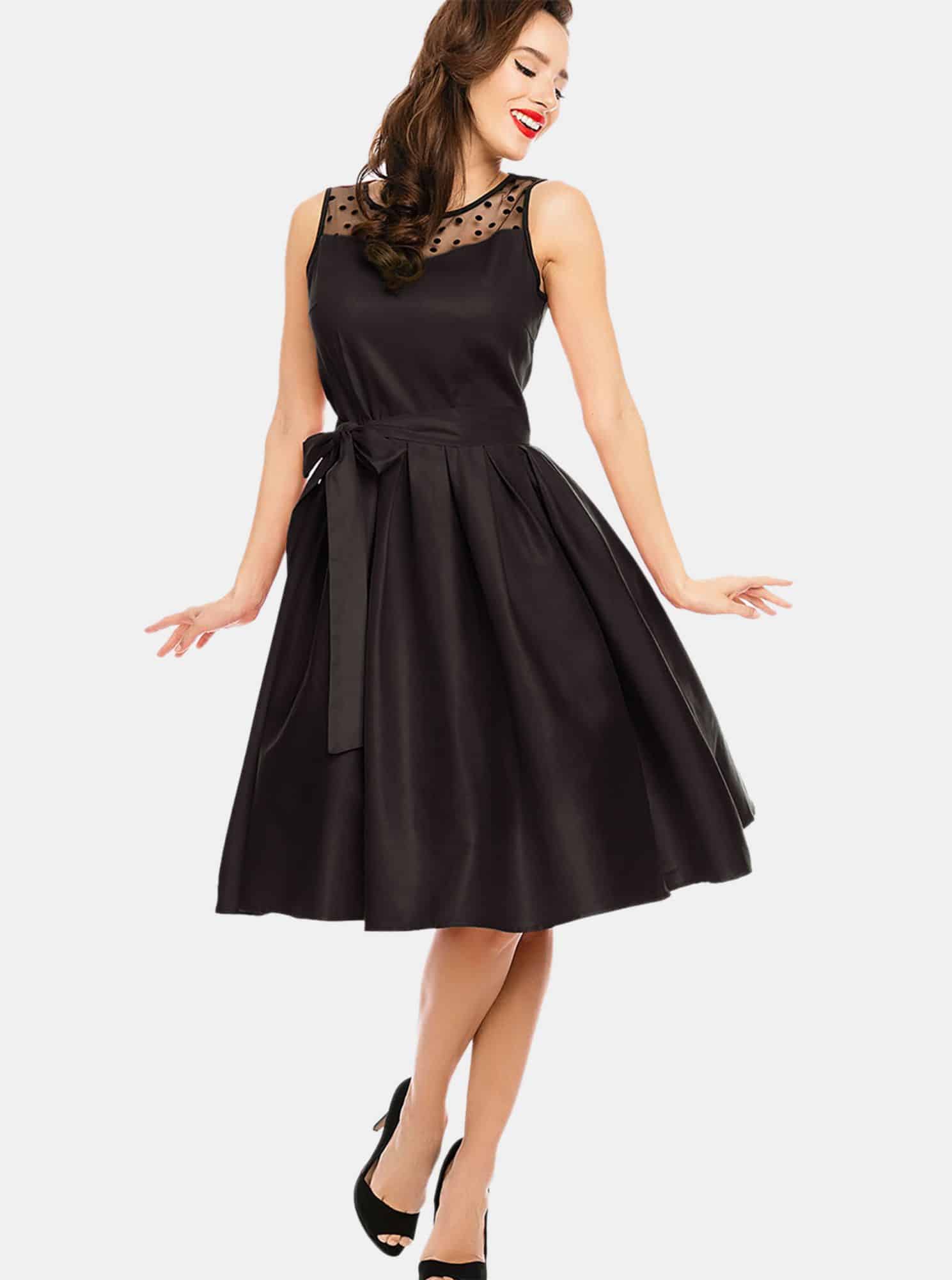 Černé šaty se zavazováním Dolly & Dotty