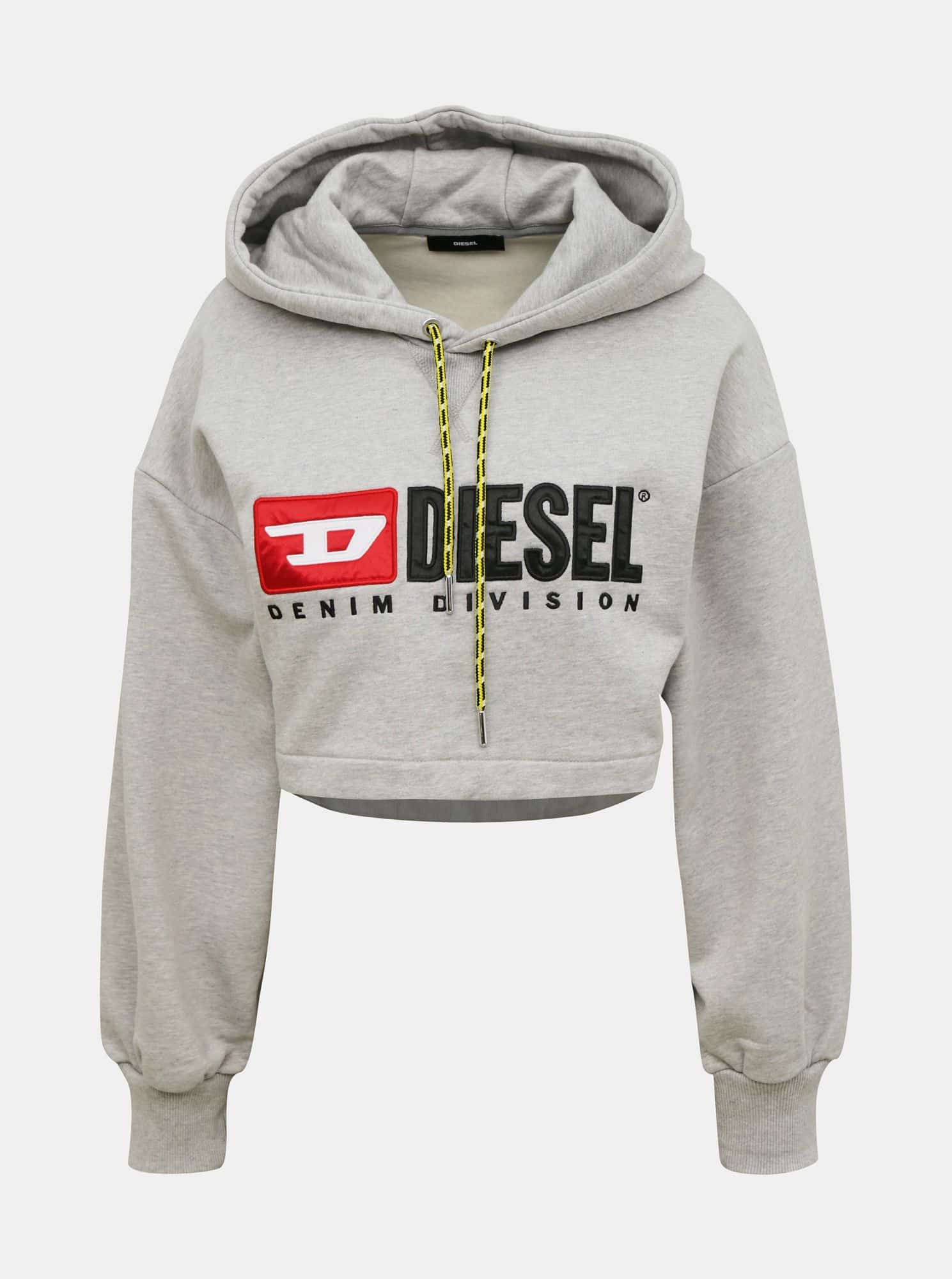 Šedá dámská krátká mikina s kapucí Diesel