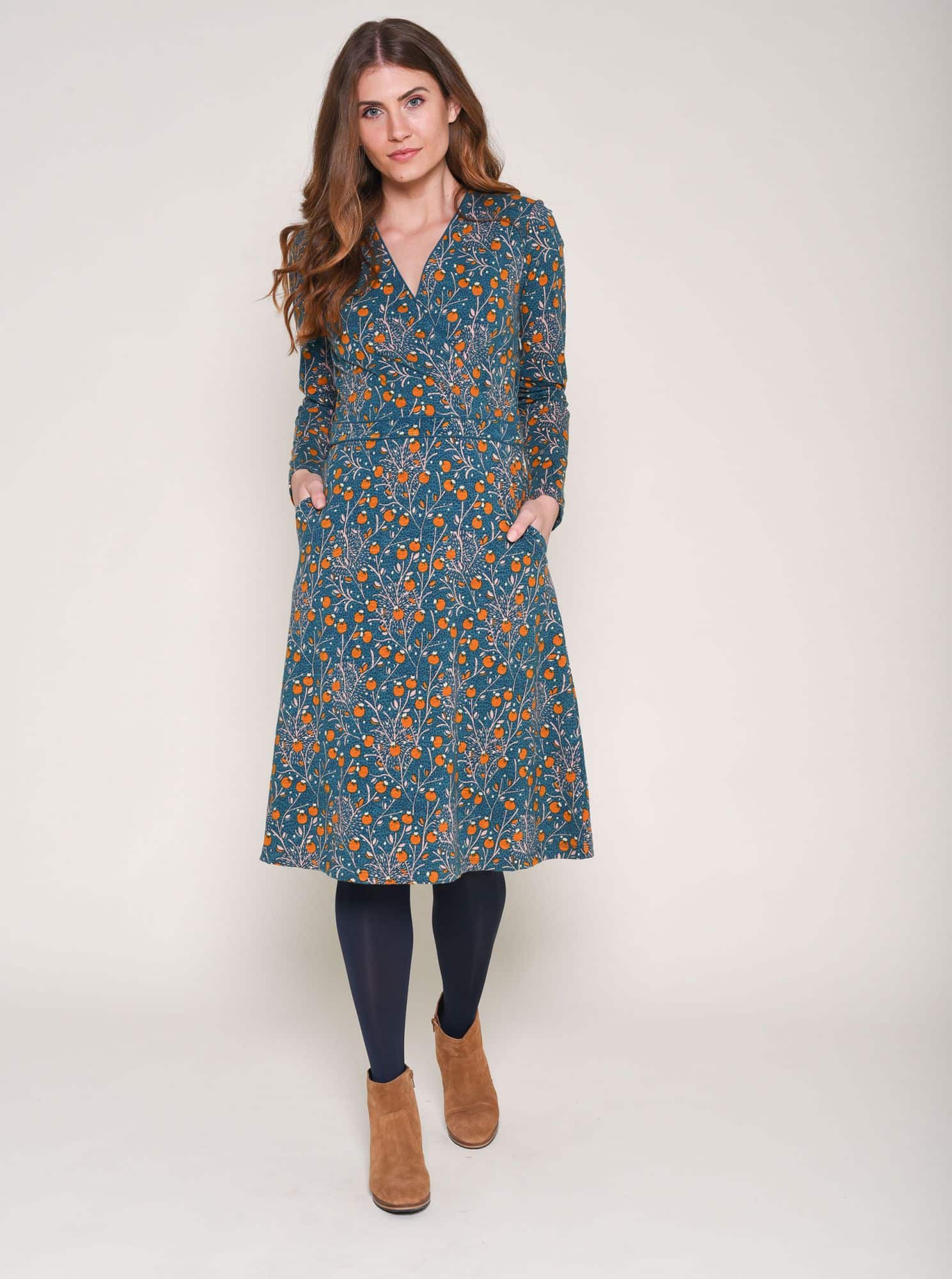 Modré vzorované šaty Brakeburn