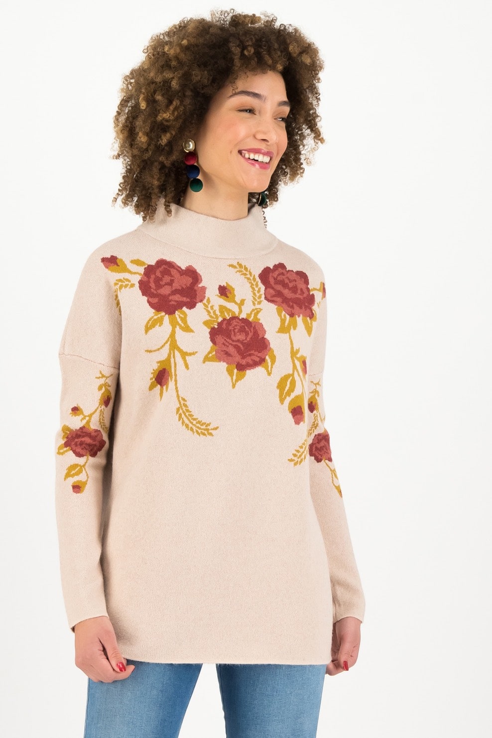 Blutsgeschwister béžový svetr Reveal Roses
