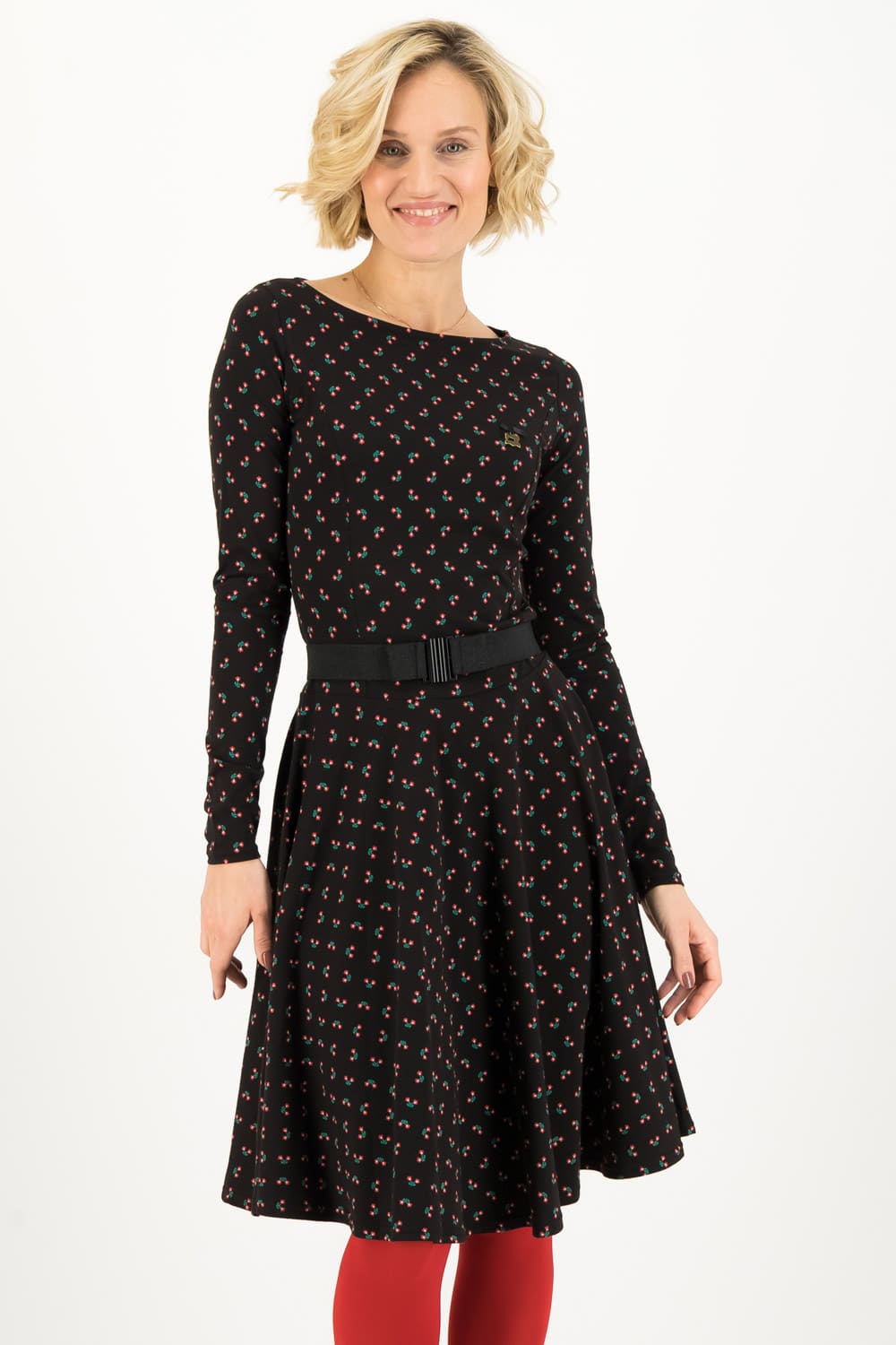 Blutsgeschwister černé šaty Lady Like s páskem