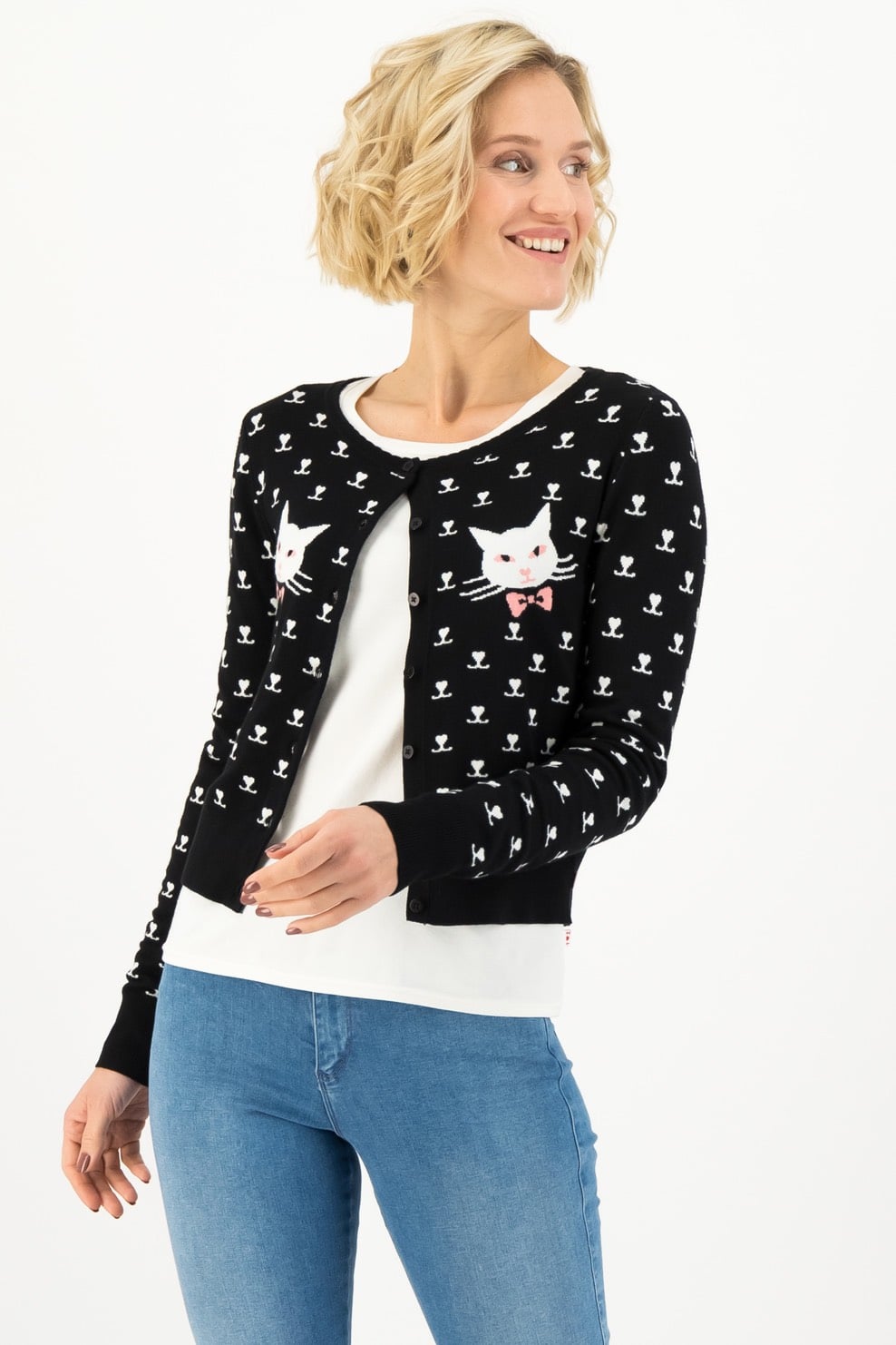 Blutsgeschwister černý propínací svetr Black Kitten