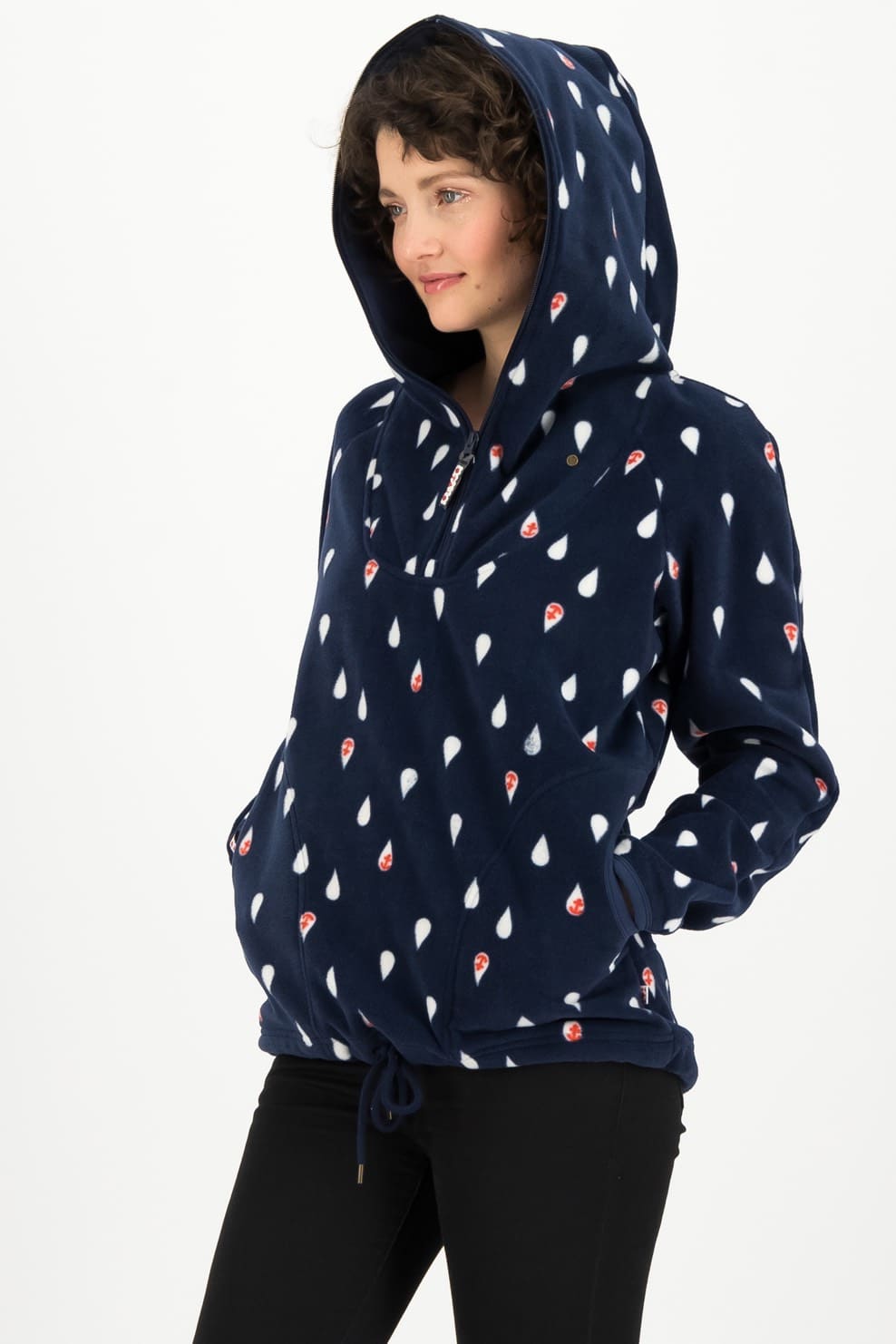 Blutsgeschwister modrá mikina Sailor Tears s kapucí