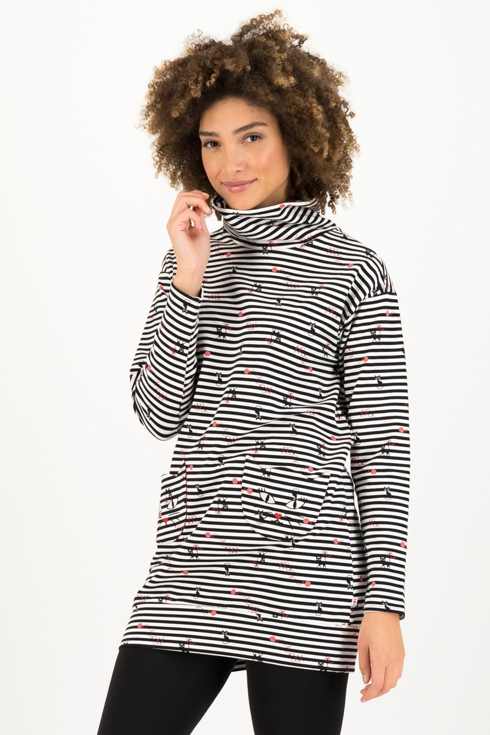 Blutsgeschwister pruhovaná dlouhá mikina Spin the Stripes