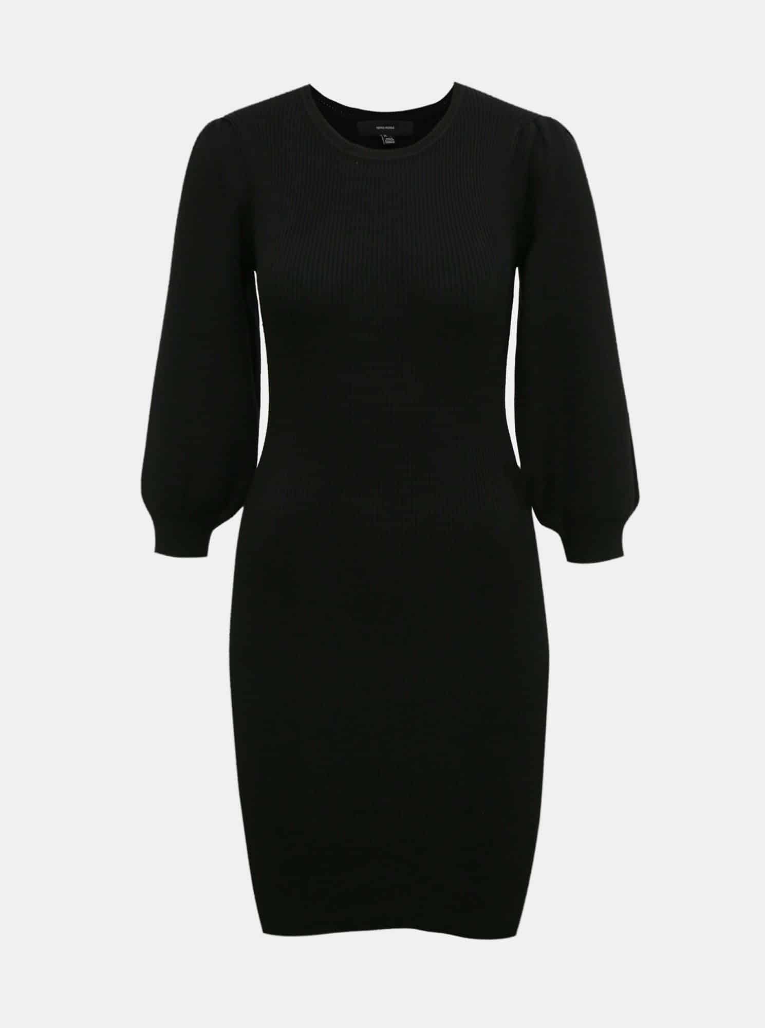 Černé svetrové pouzdrové šaty VERO MODA Darma