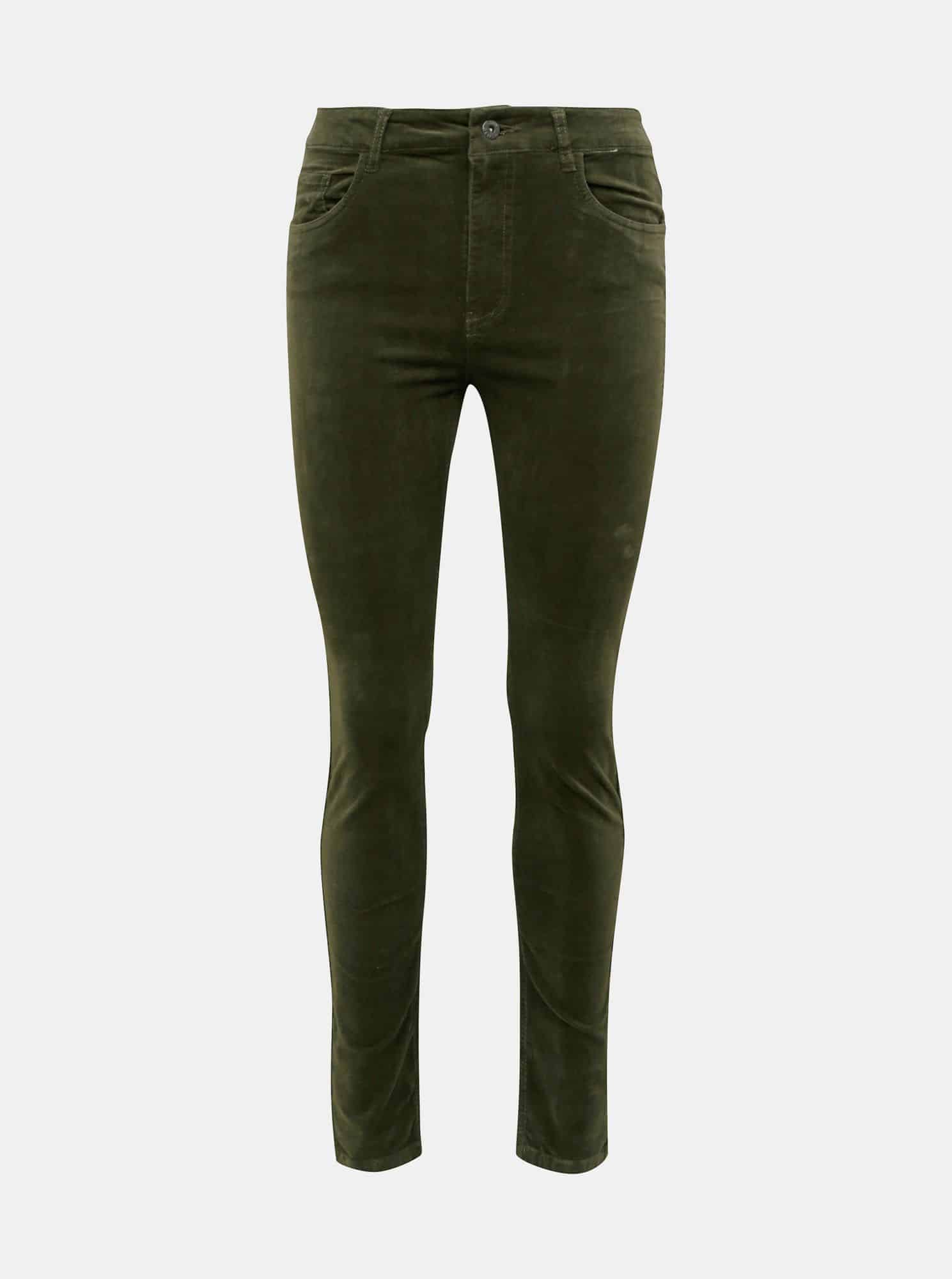 Khaki manšestrové skinny fit kalhoty Jacqueline de Yong Era