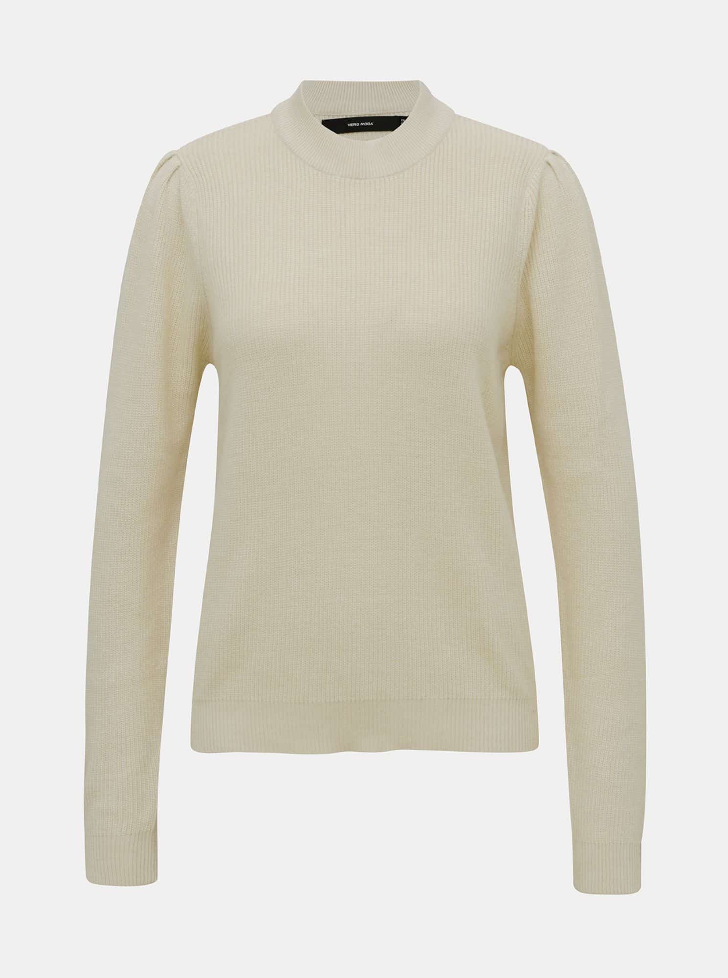 Krémový lehký svetr se stojáčkem VERO MODA Galex