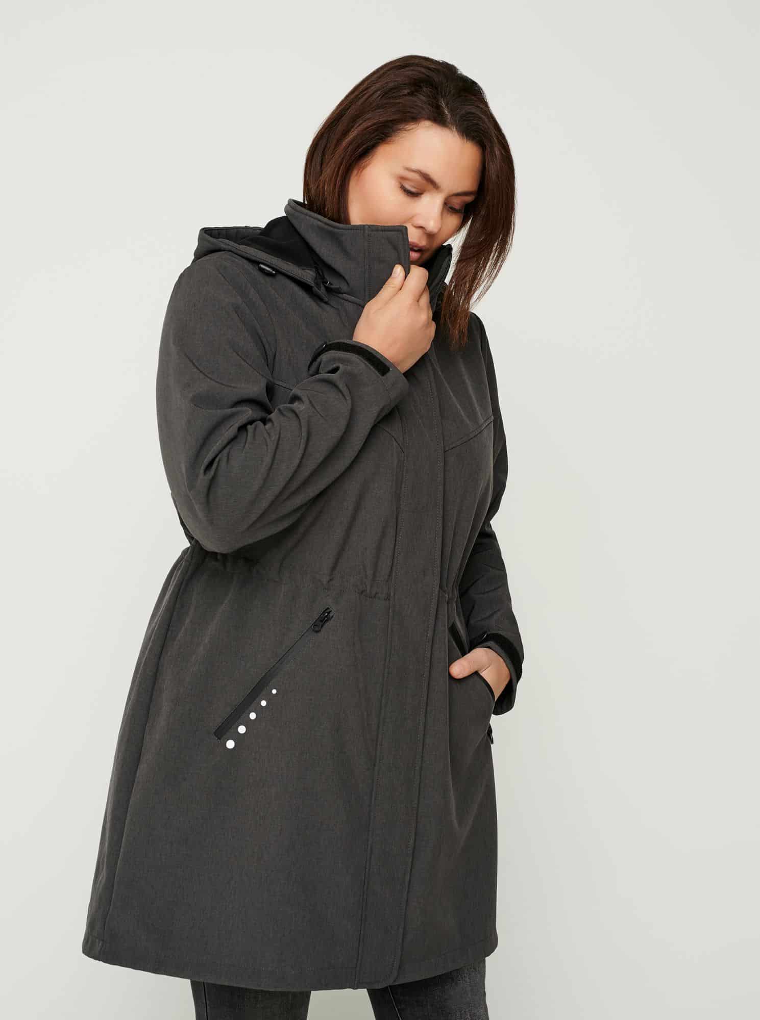 Zizzi šedá softshellová parka