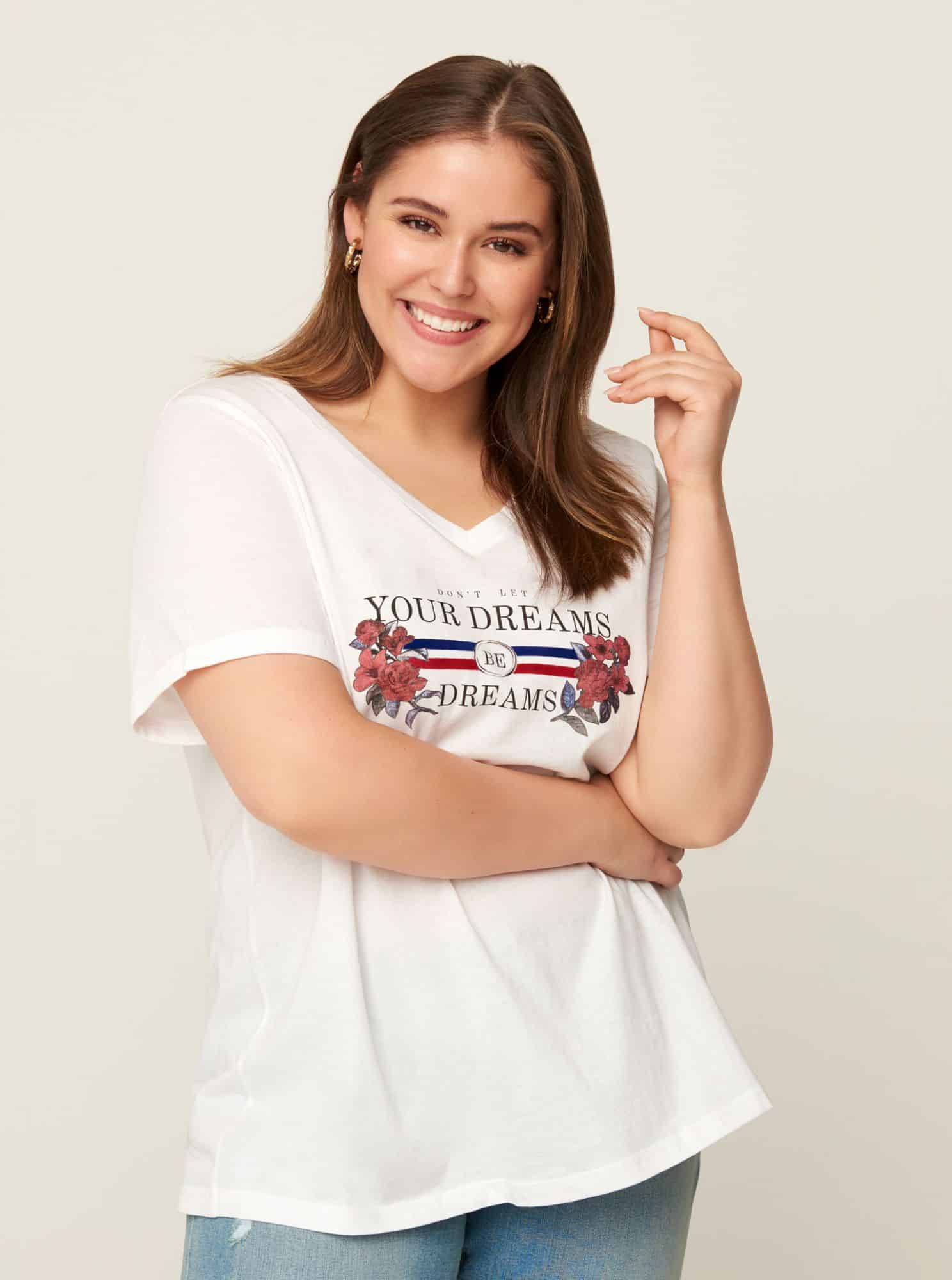 Zizzi bílé tričko s potiskem