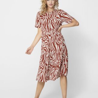 Bílo-hnědé vzorované šaty Jacqueline de Yong Tara