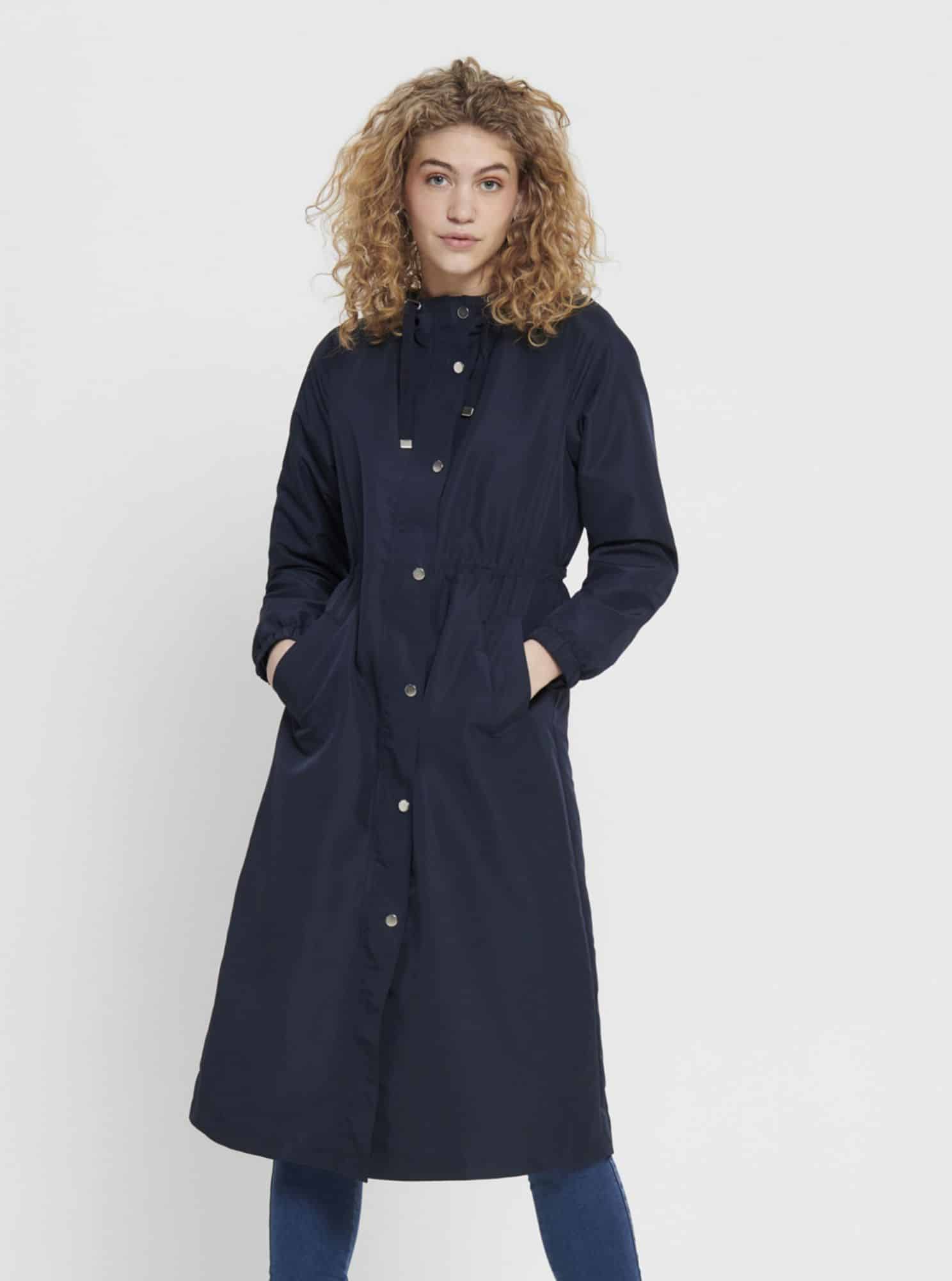 Tmavě modrý kabát Jacqueline de Yong Phoebe