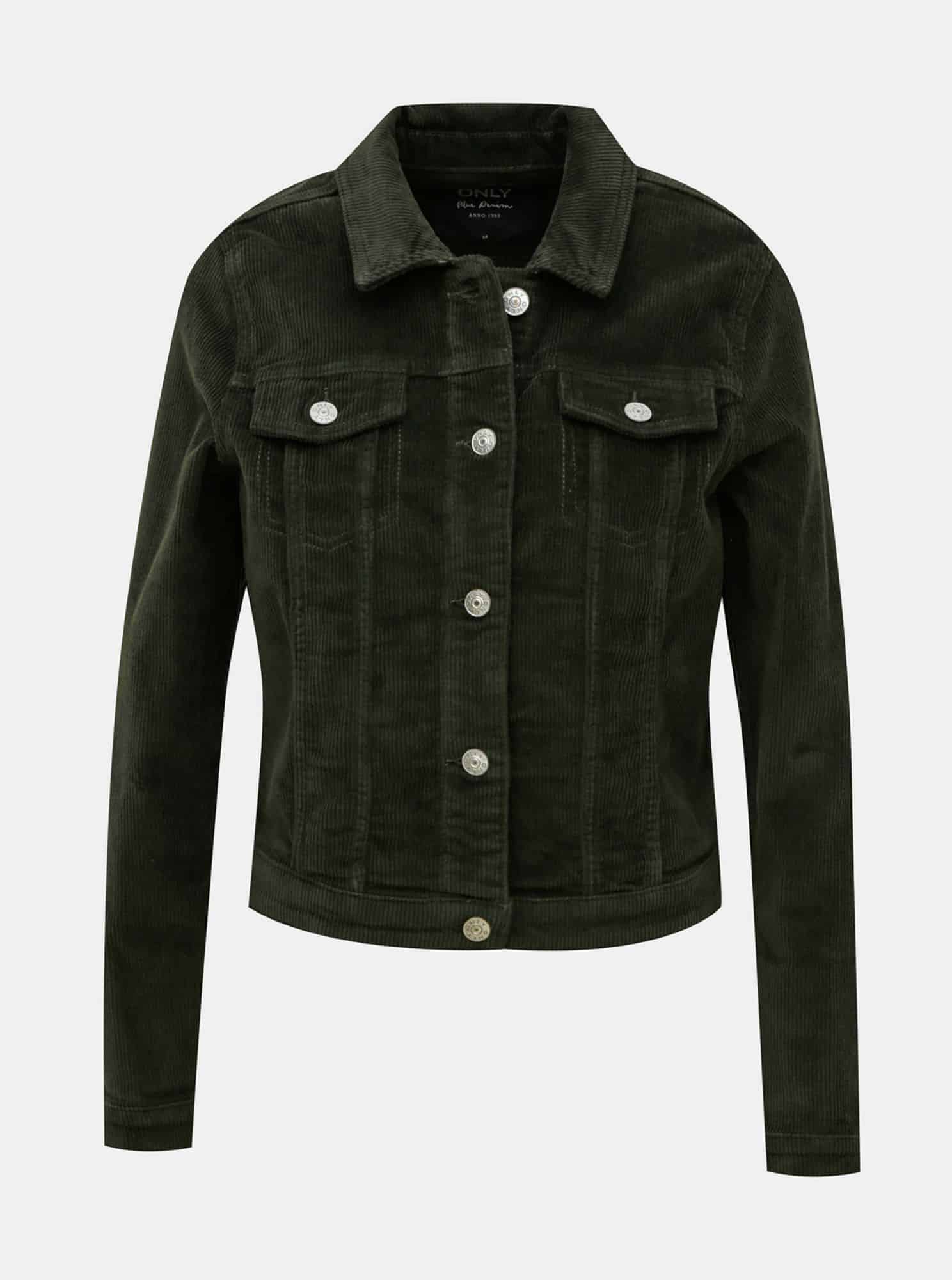 Tmavě zelená manšestrová bunda ONLY Touch