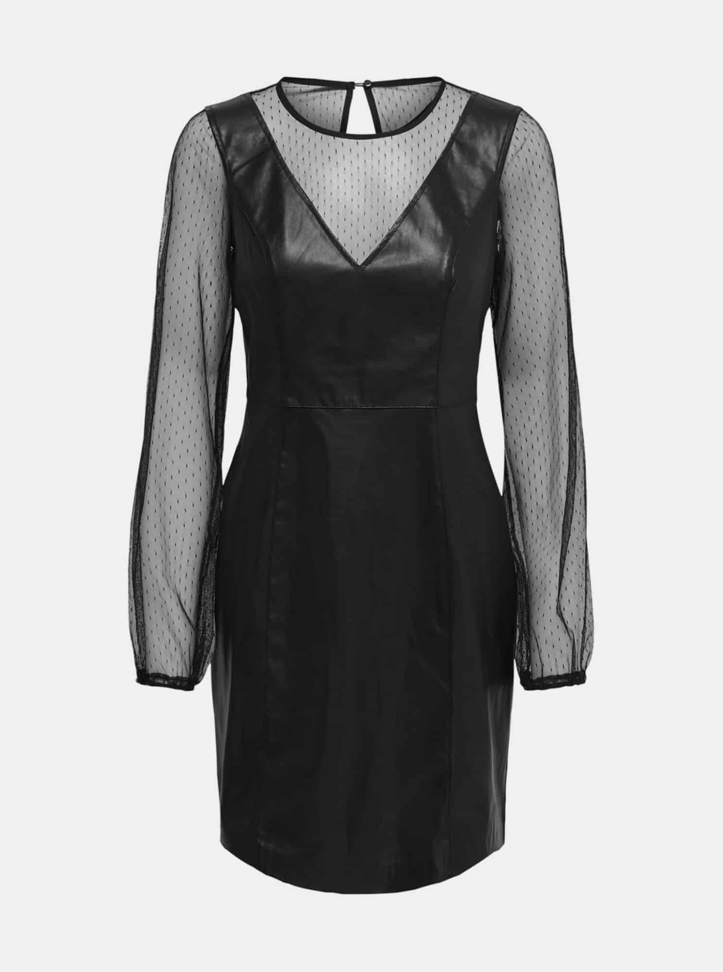 Černé šaty s povrchovou úpravou ONLY Britt