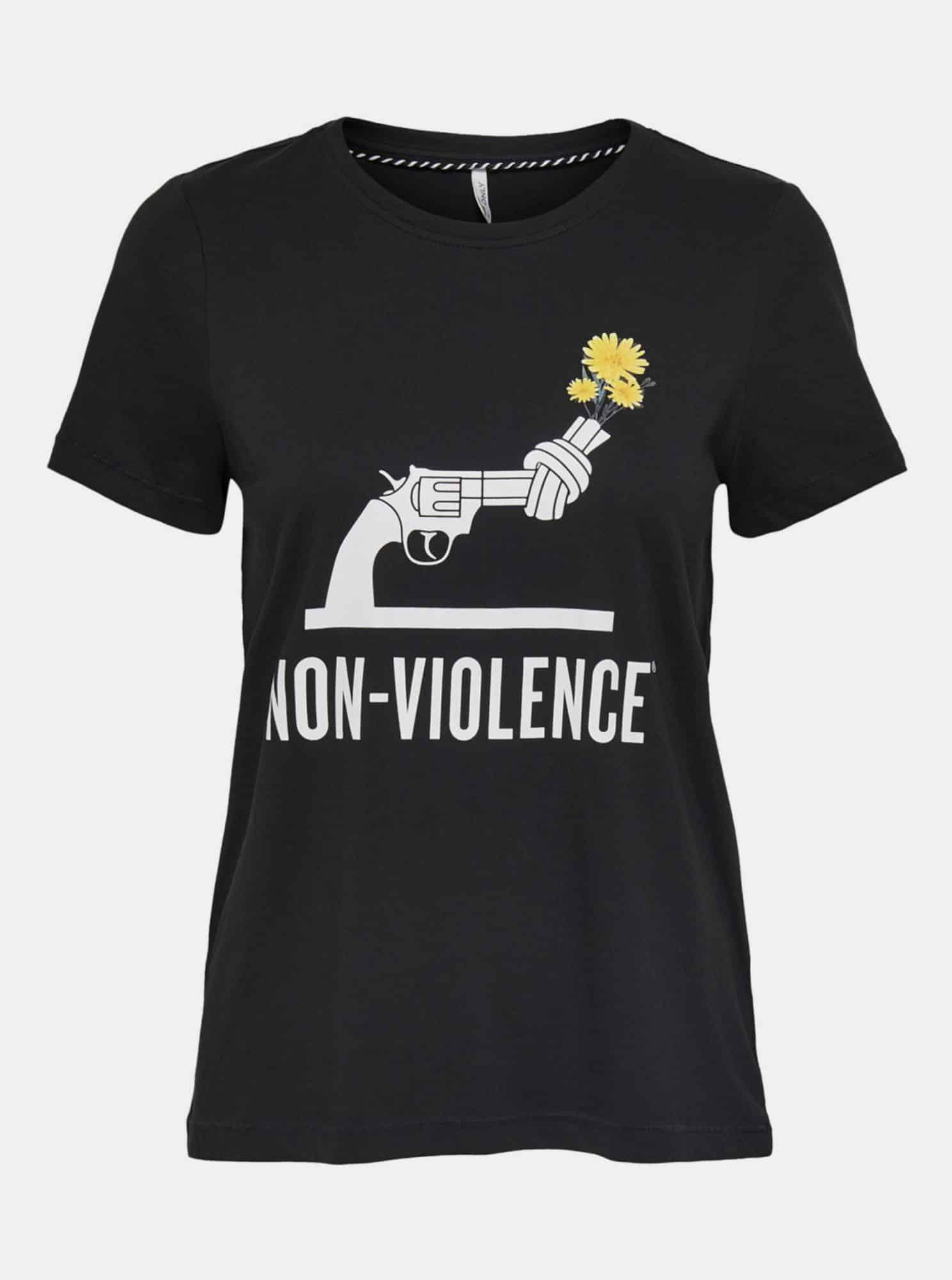 Černé tričko  s potiskem ONLY Non