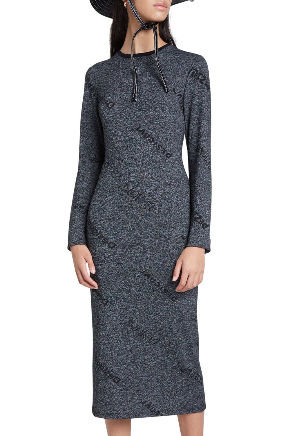 Desigual šedé midi šaty Vest Angie