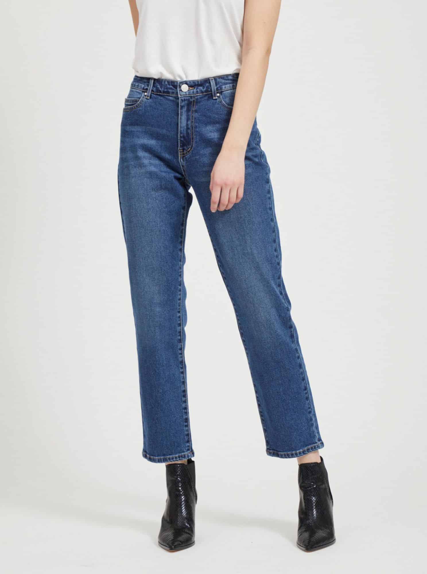 Modré straight fit džíny VILA Sommer