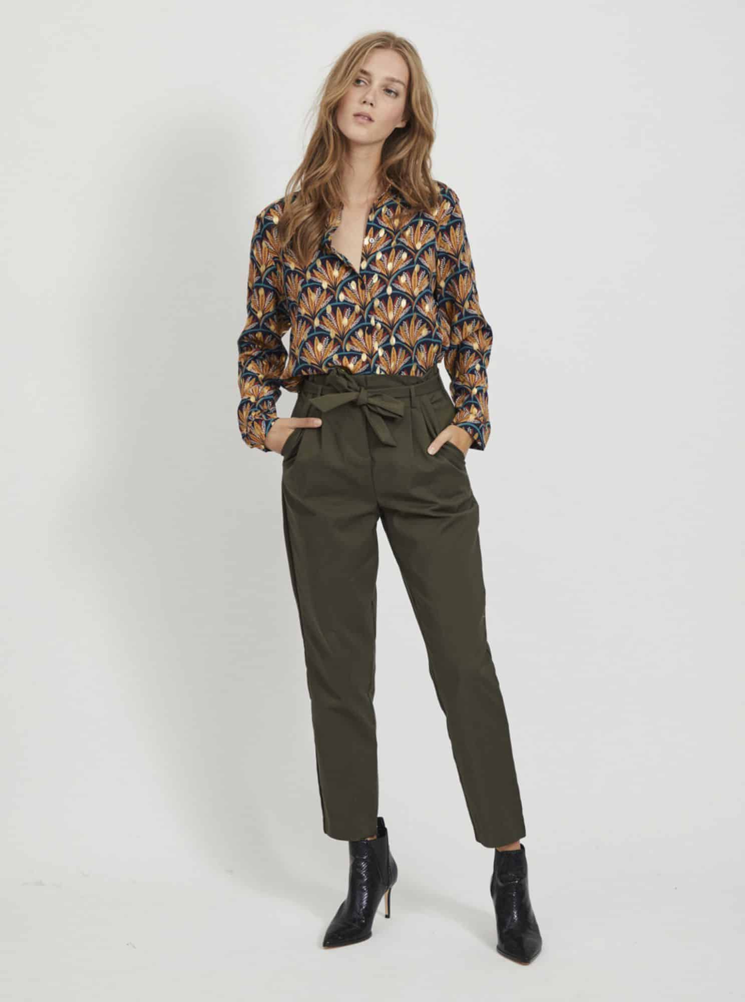 Oranžová vzorovaná košile VILA Zino