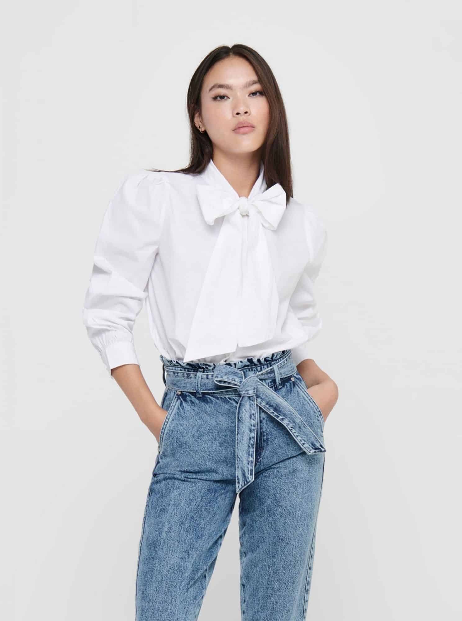 Bílá košile s mašlí ONLY Billie