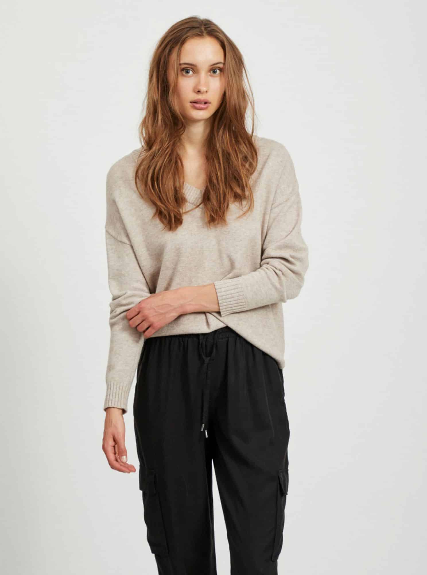 Béžový volný svetr VILA Ril