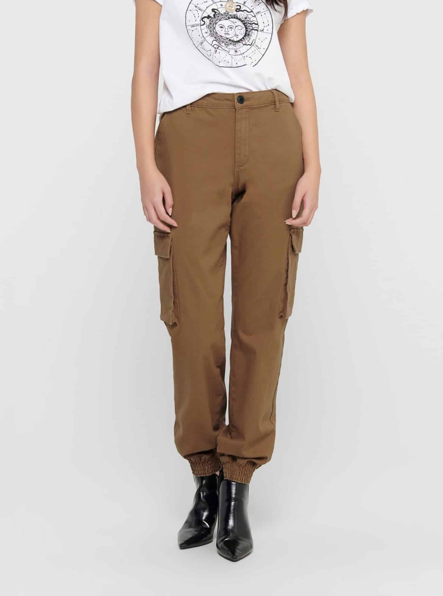 Hnědé kalhoty ONLY Madea