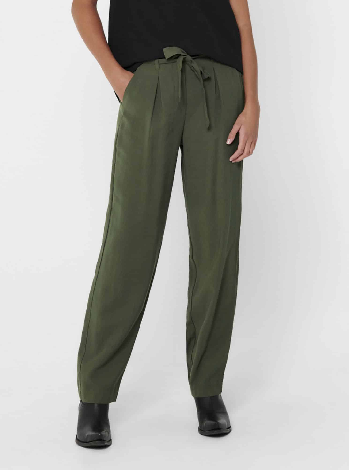 Khaki kalhoty Jacqueline de Yong Sabina