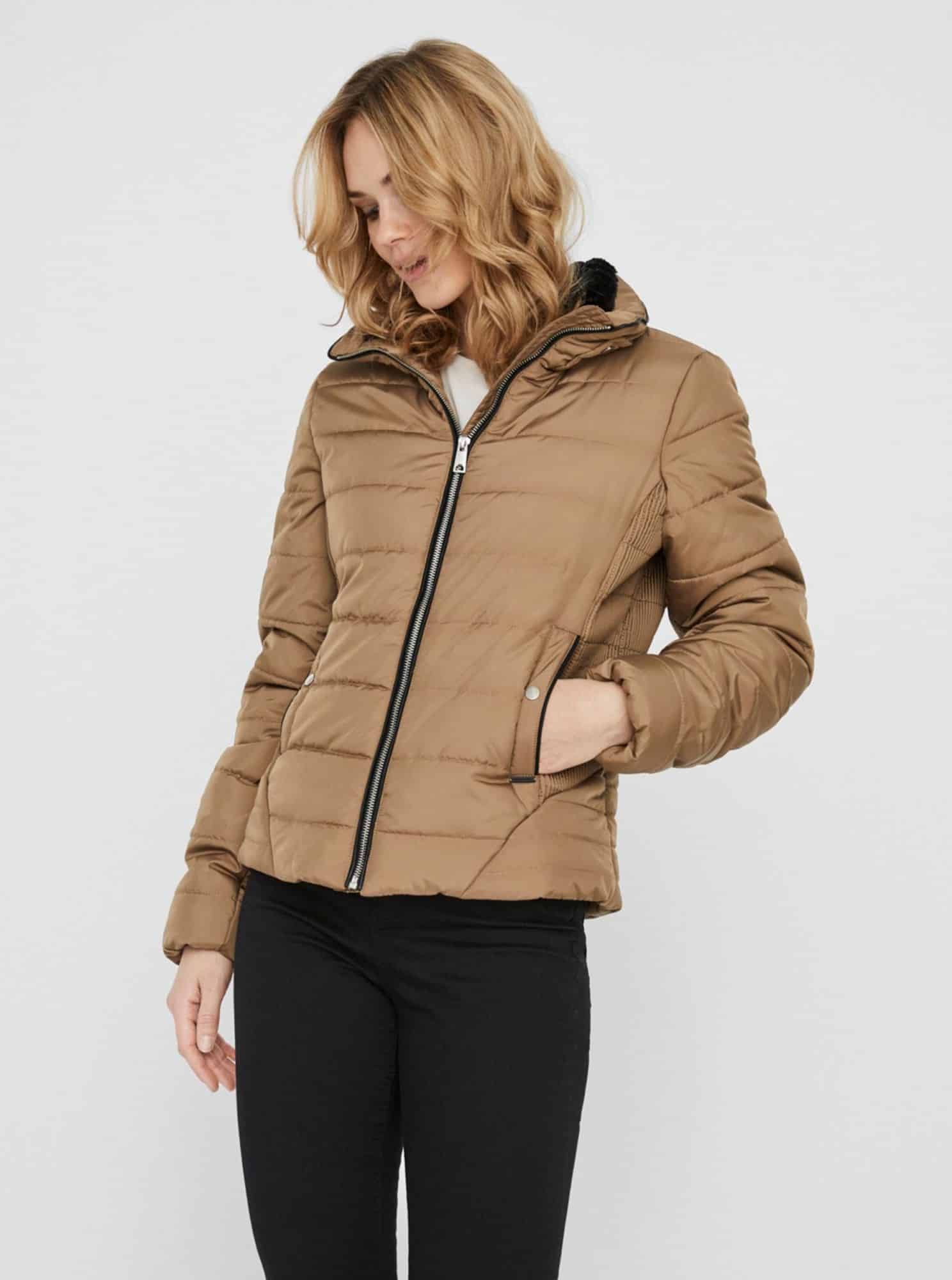 Béžová prošívaná zimní bunda VERO MODA Clarisa
