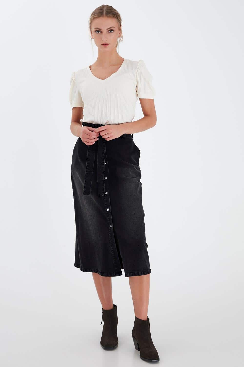 Ichi černá sukně Iholina Washed black