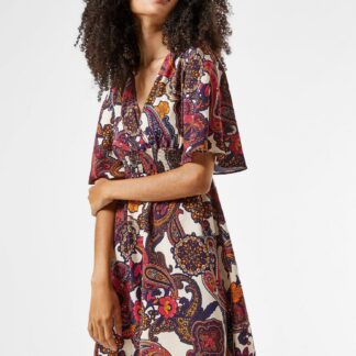 Krémovo-vínové vzorované šaty Dorothy Perkins