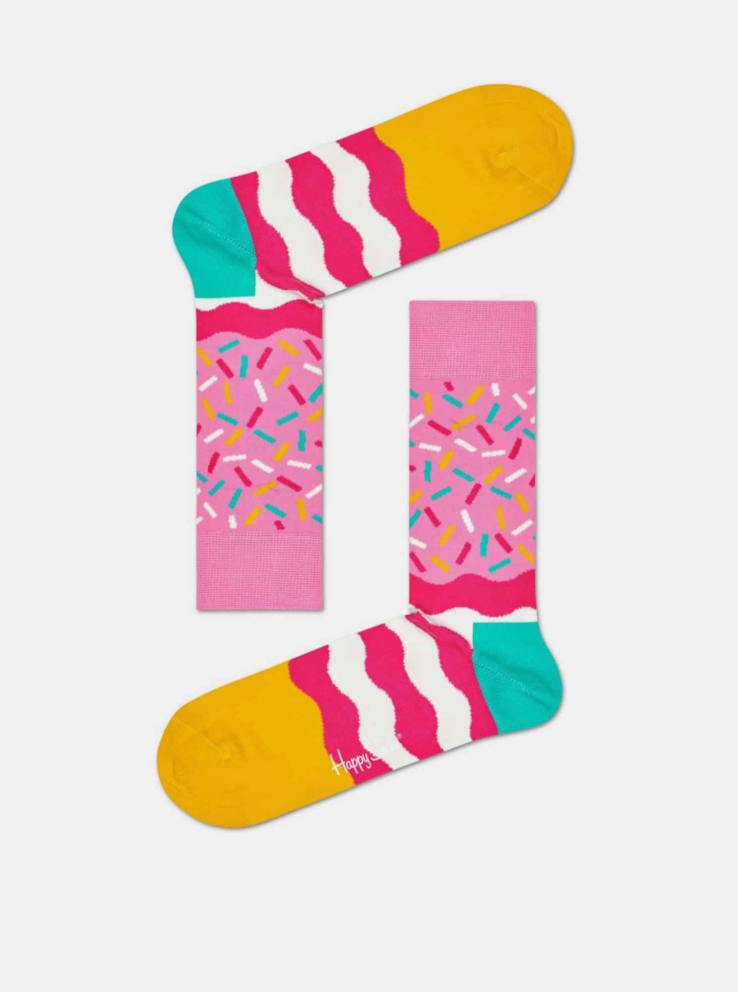 Růžové dámské ponožky Happy Socks Bday Sprinkles