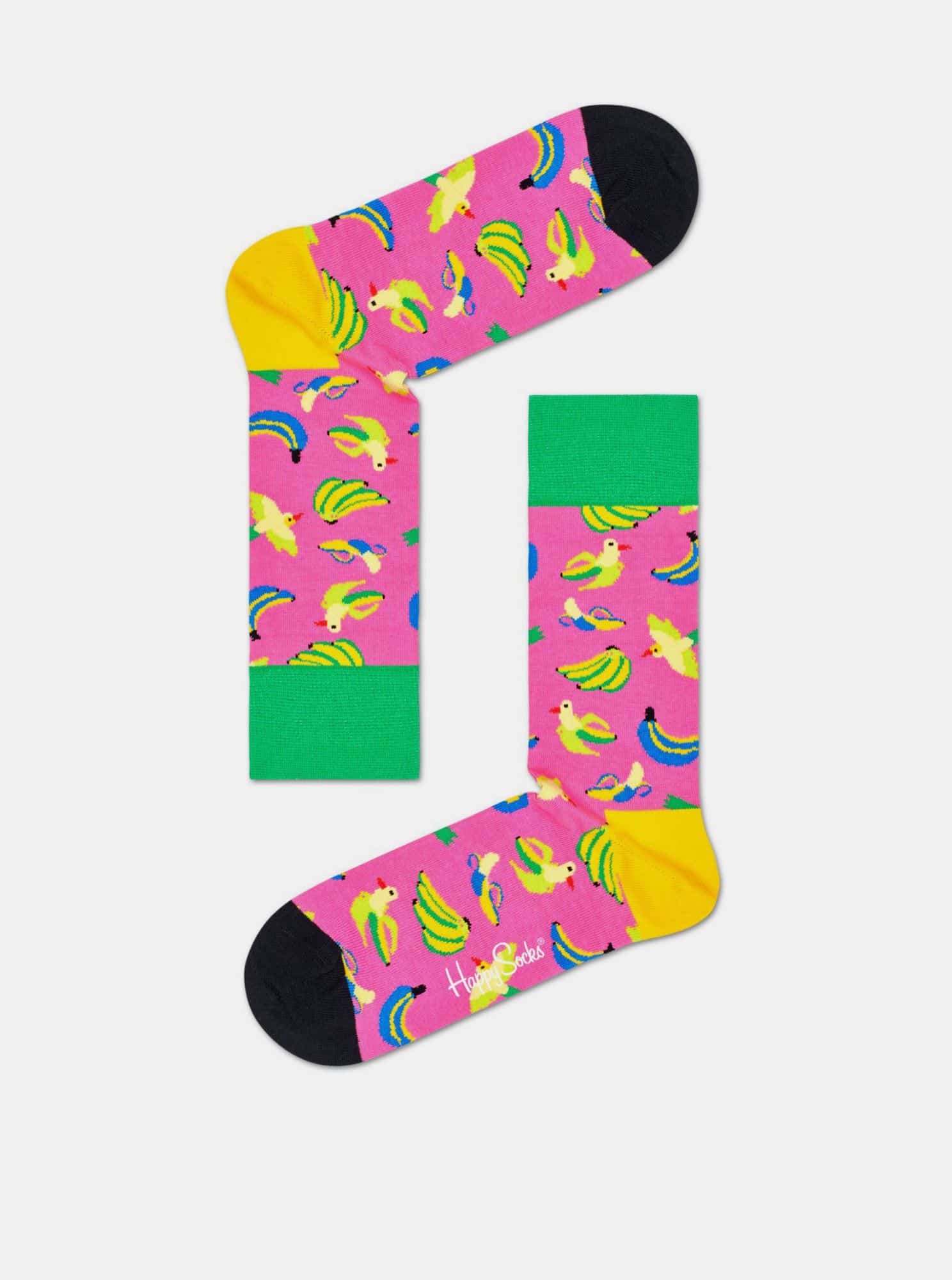 Růžové vzorované ponožky Happy Socks Banana Bird