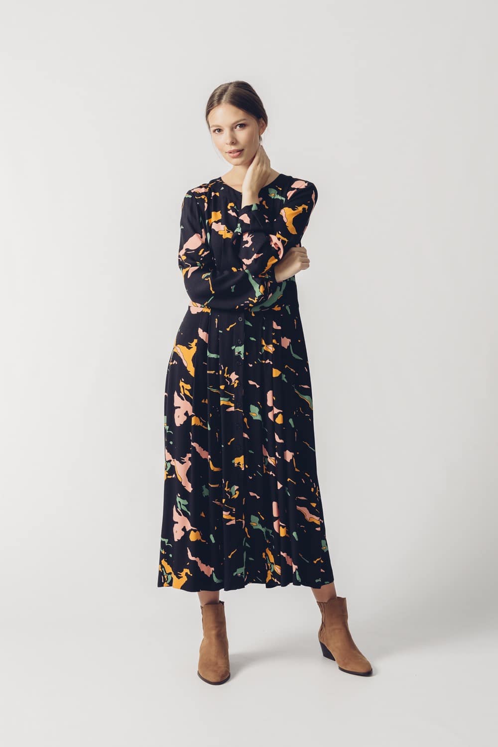 SKFK černé maxi šaty Haizea