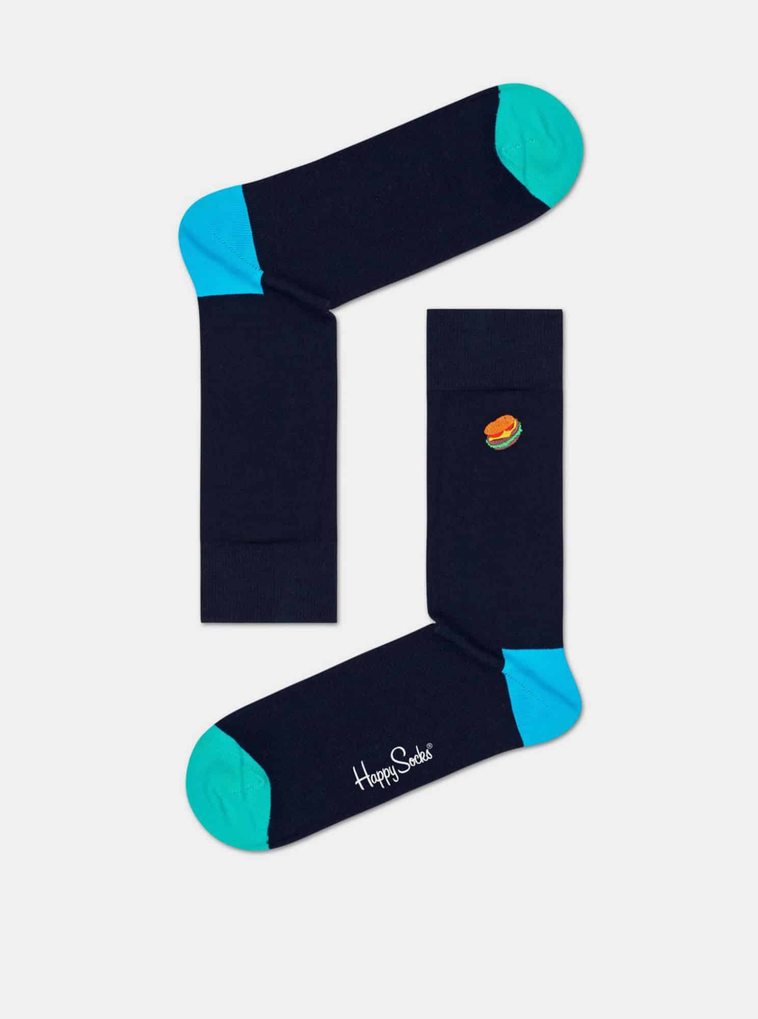 Tmavě modré ponožky Happy Socks Hamburger