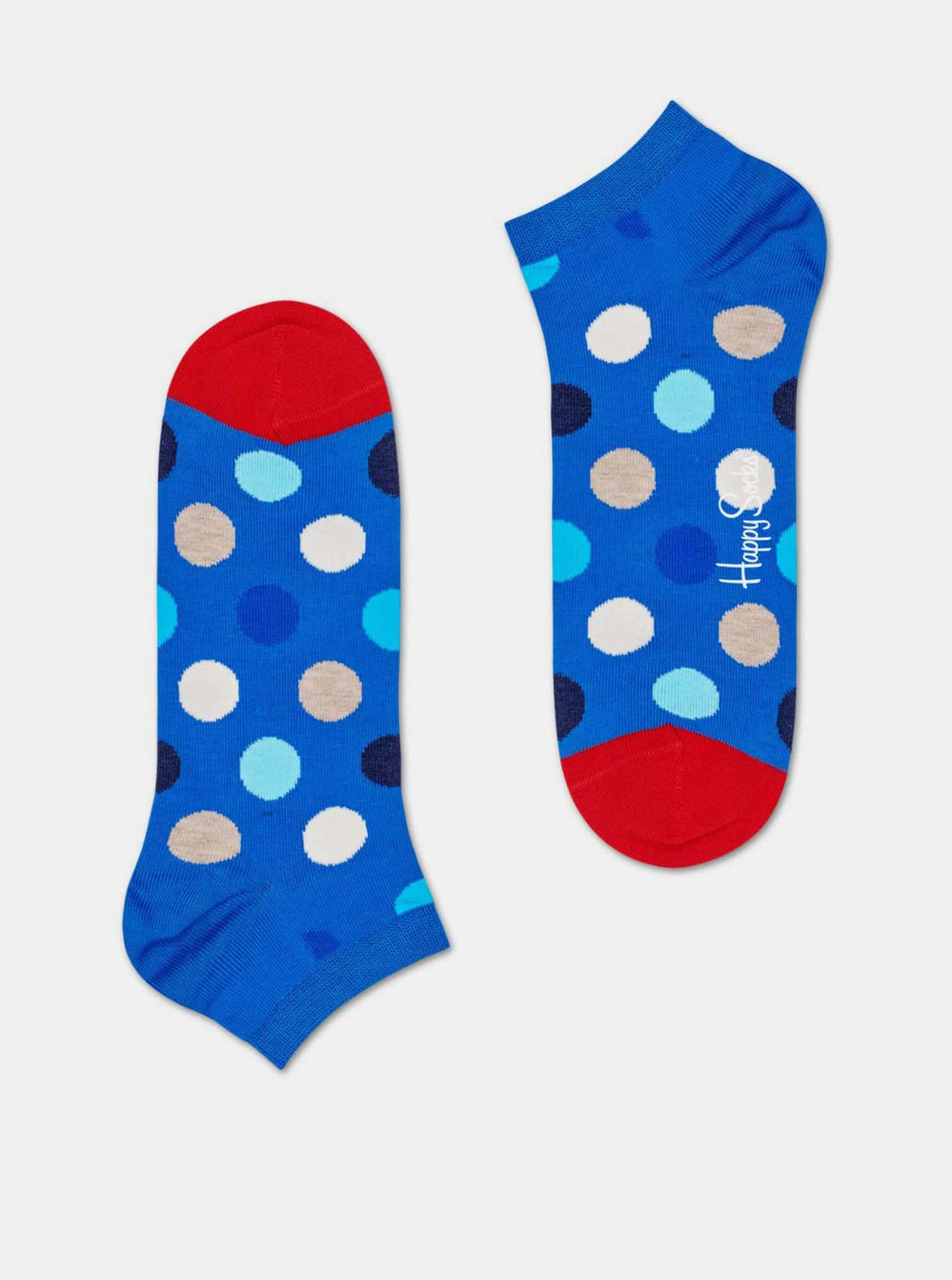 Modré kotníkové puntíkované ponožky Happy Socks Big Dot
