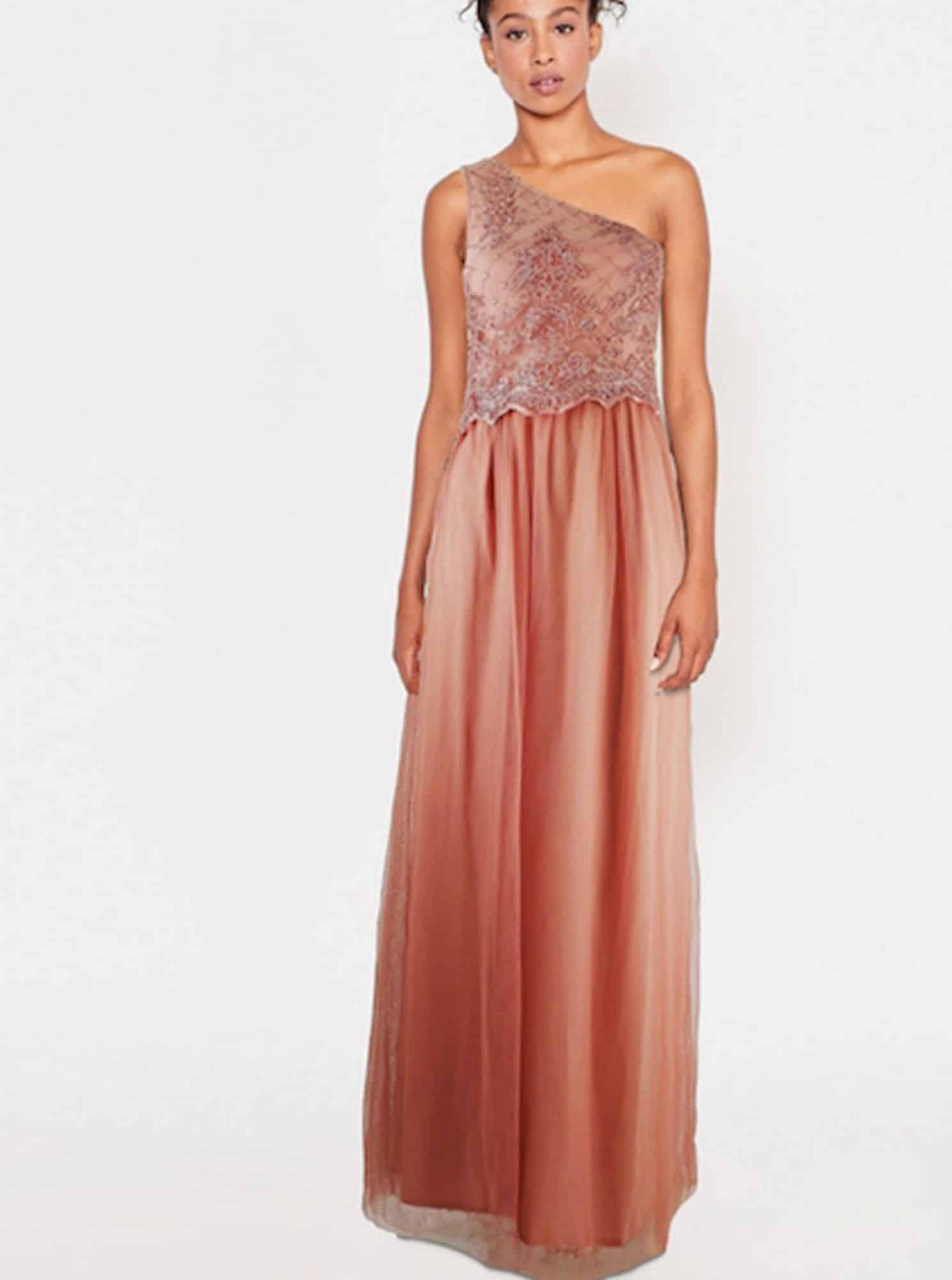 Oranžové maxišaty s ozdobnými detaily Little Mistress